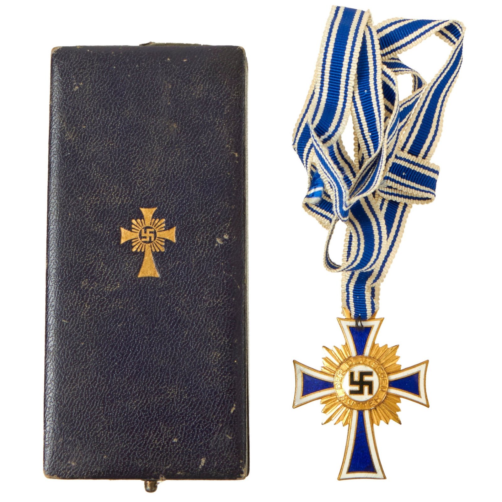 Buy Original German WWII Cased Gold Mother’s Cross by Liefergemeinschaft Pforzheimer Innungen | Original Firearms Antique For Sale