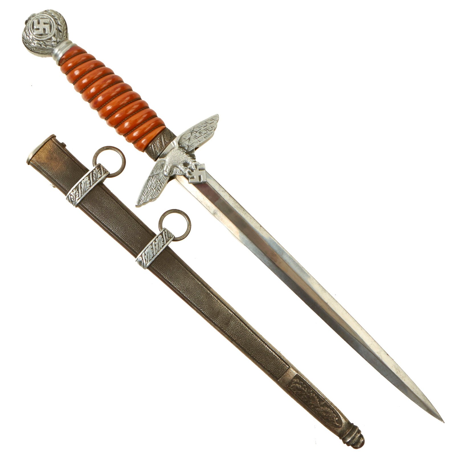 Buy Original WWII German 2nd Model Luftwaffe Dagger by Richard Abr. Herder of Solingen with Scabbard | Original Firearms Antique For Sale