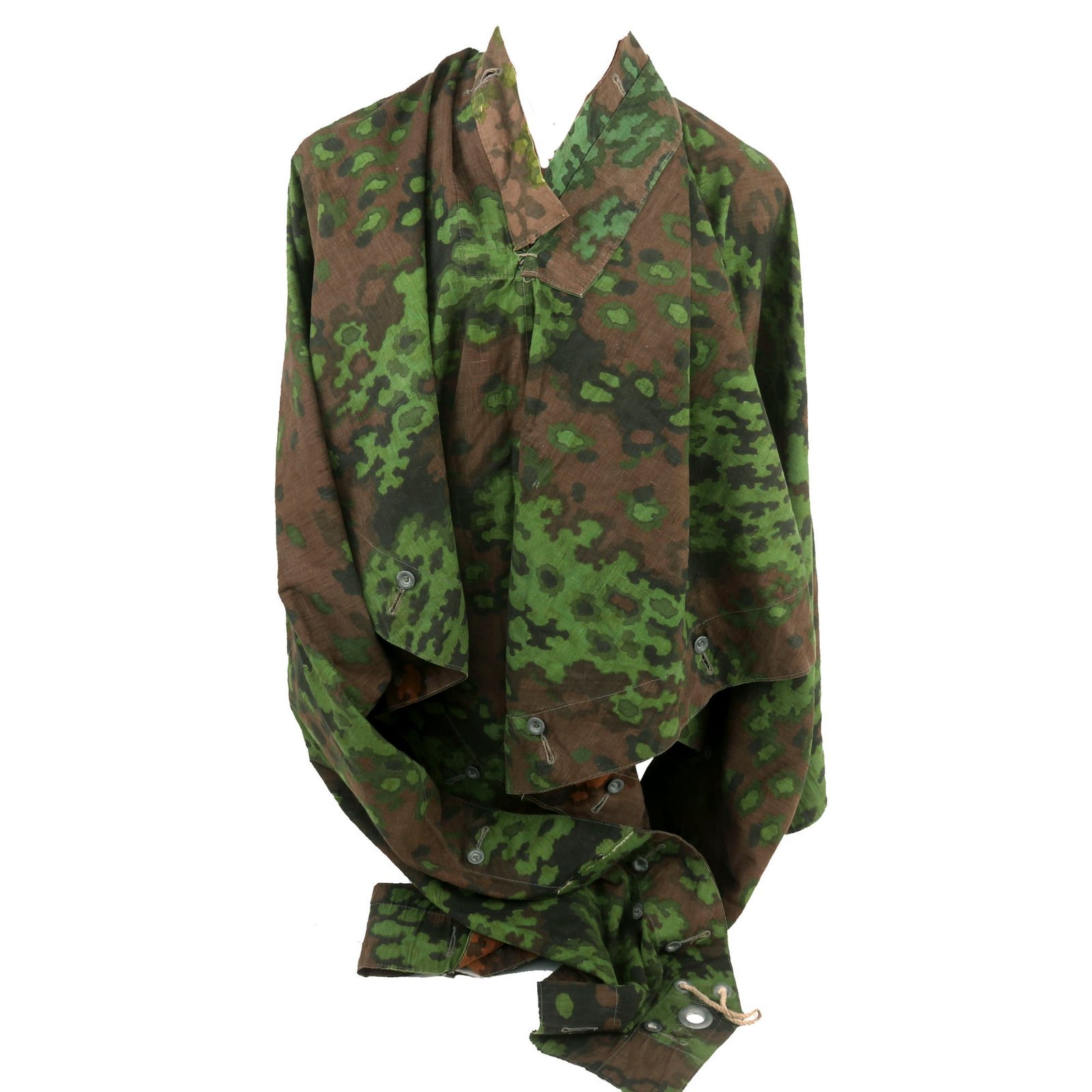 Buy Original Rare German WWII Waffen-SS Zeltbahn Tent Quarter & Poncho in Oak Pattern A Camouflage | Original Firearms Antique For Sale