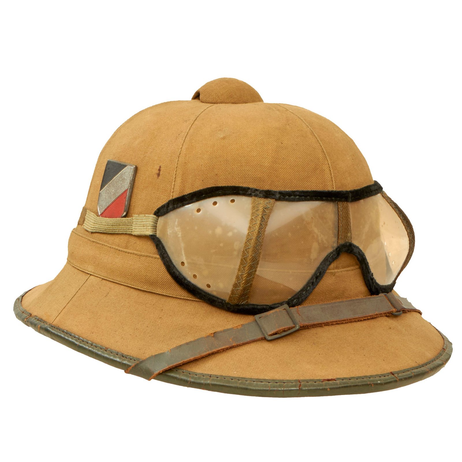 Buy Original German WWII 1941 Dated First Model DAK Afrikakorps Sun Helmet with Eye Shields - size 58 | Original Firearms Antique For Sale