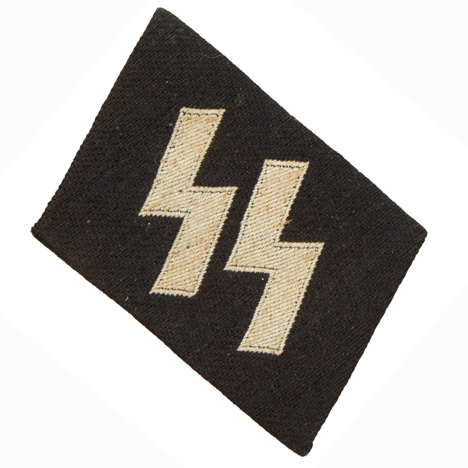 Buy Original German WWII Unissued SS EM/NCO BeVo Embroidered Third Type Double Sig Rune Collar Tab - Schutzstaffel | Original Firearms Antique For Sale
