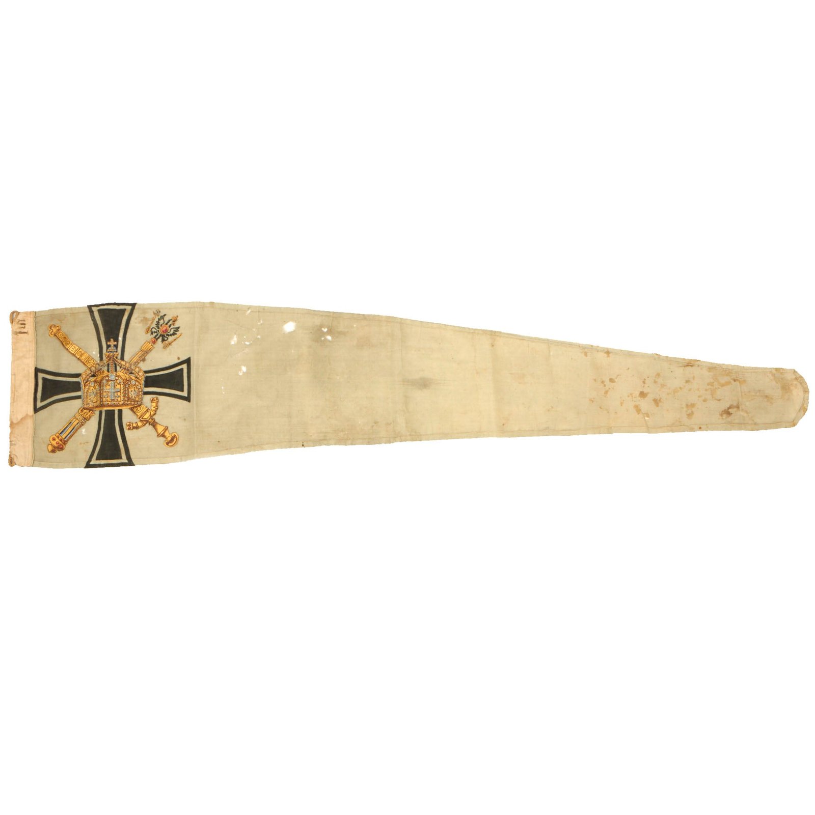 Buy Original Imperial German Kaiserliche Marine Emperor’s Broad Pennant - Raised by Special Command of the Kaiser - Highest Command Symbol of the Navy - 13½ x 69” | Original Firearms Antique For Sale