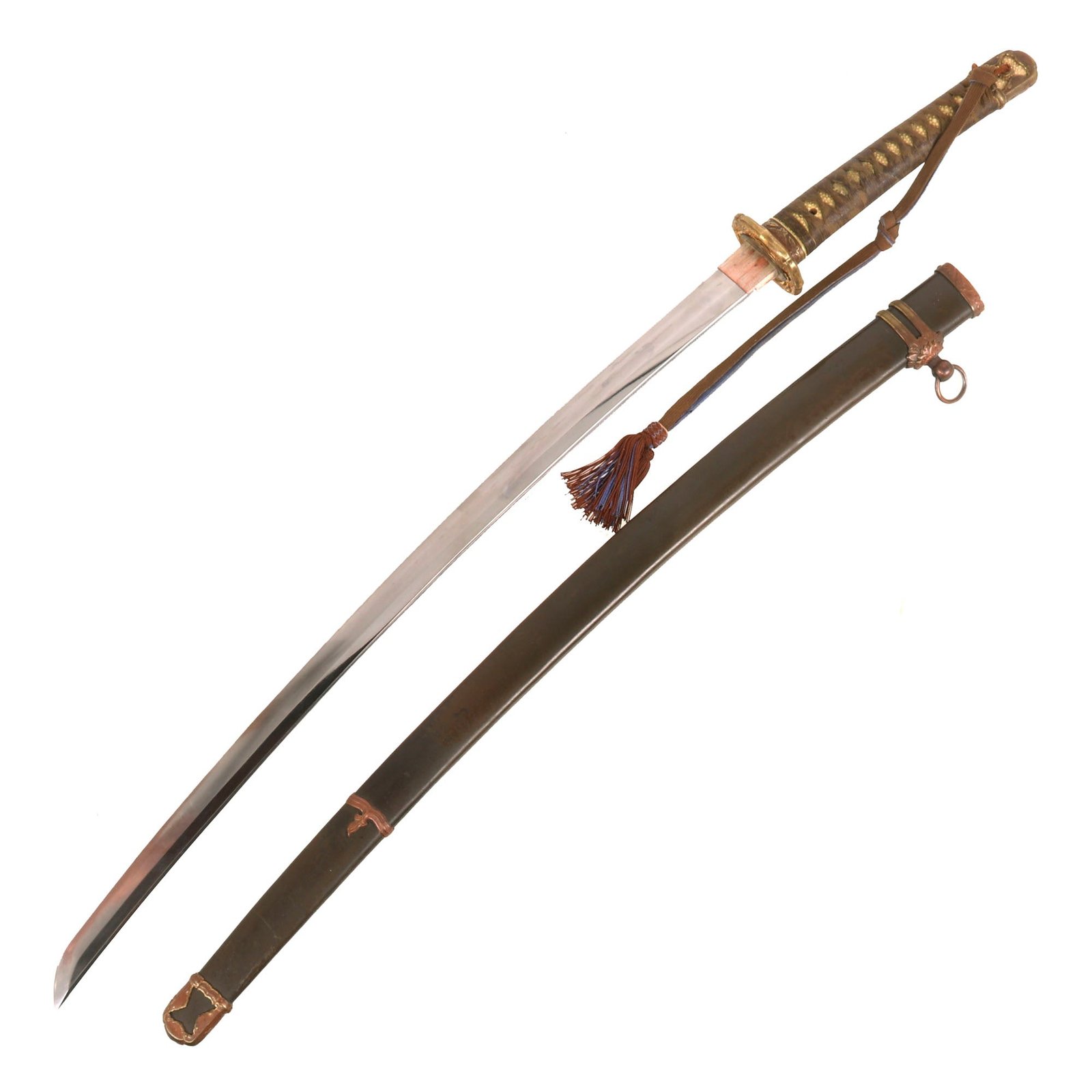 Buy Original Japanese WWII Type 98 Shin-Gunto Katana Sword by KANEUJI with Steel Scabbard and Company Grade Tassel - dated 1943 | Original Firearms Antique For Sale