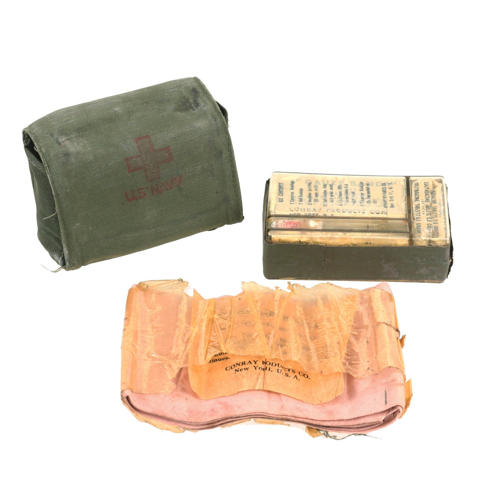 Buy Original U.S. WWII Naval Aviator Individual First Aid Kit - Complete with Unopened Contents | Original Firearms Antique For Sale