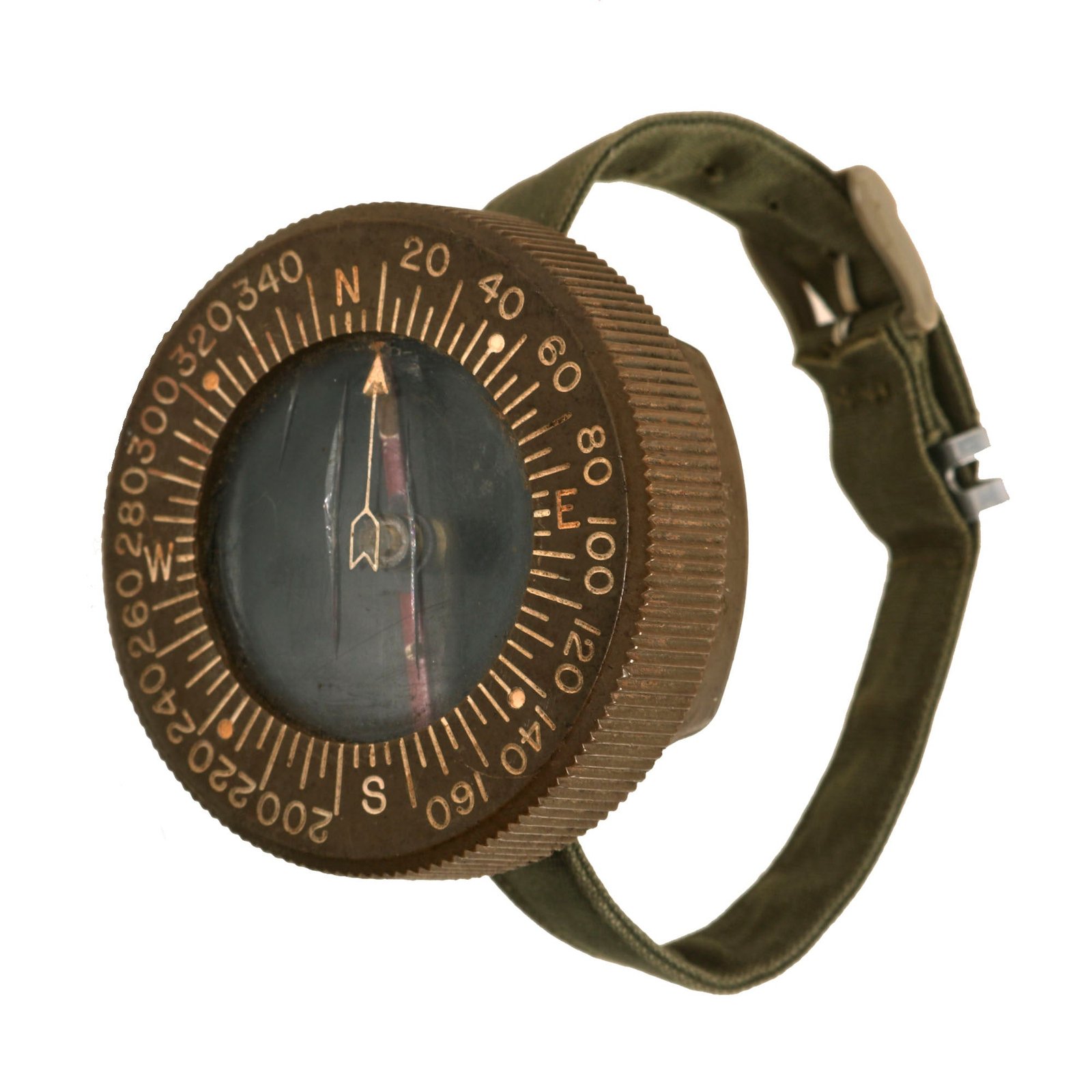 Buy Original U.S. WWII US Army Corps of Engineers Wrist Compass by Superior Magneto Corporation with Leather Wristband - Dated July 1944 | Original Firearms Antique For Sale