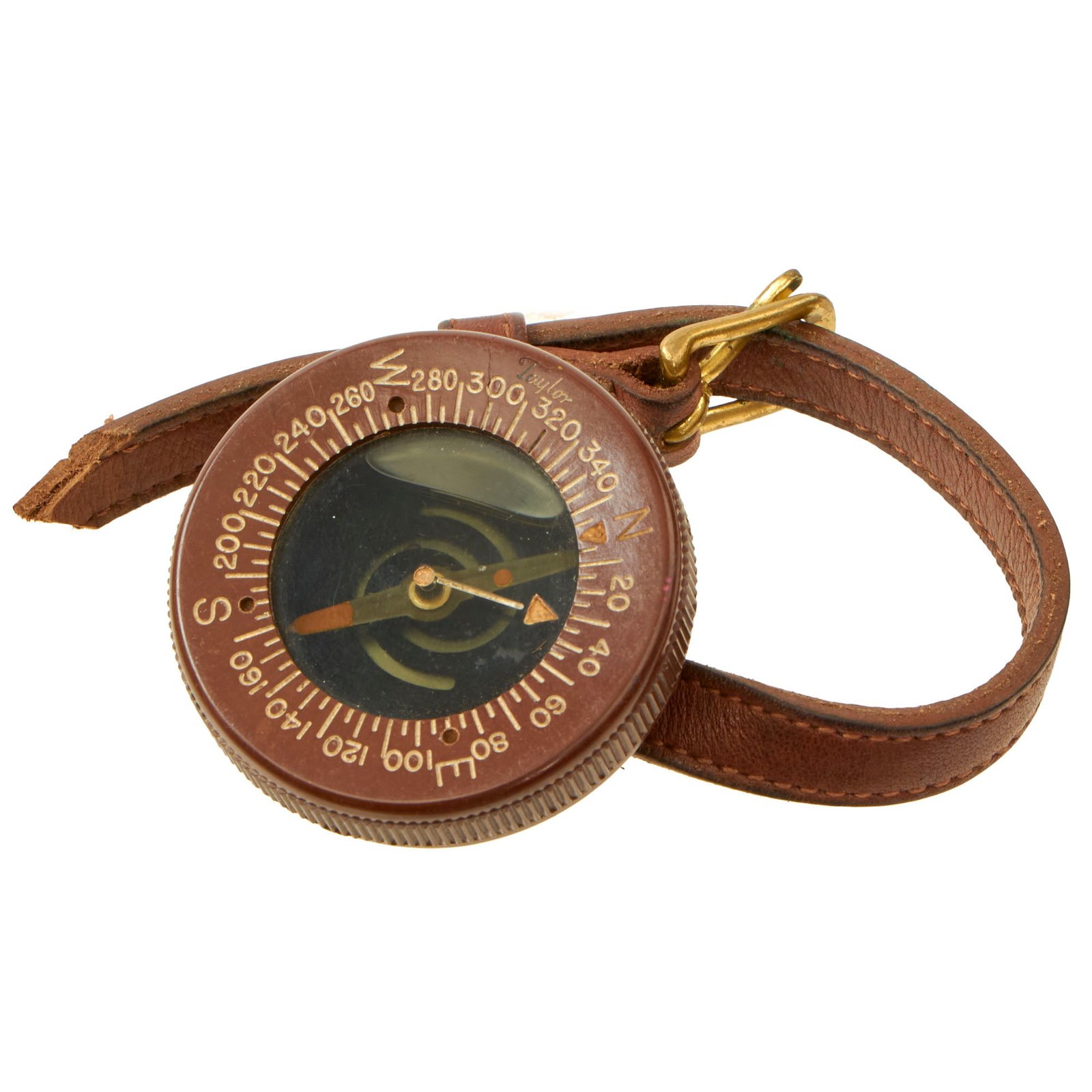 Buy Original U.S. WWII Paratrooper Liquid Filled Wrist Compass by Taylor with Leather Wrist Band | Original Firearms Antique For Sale