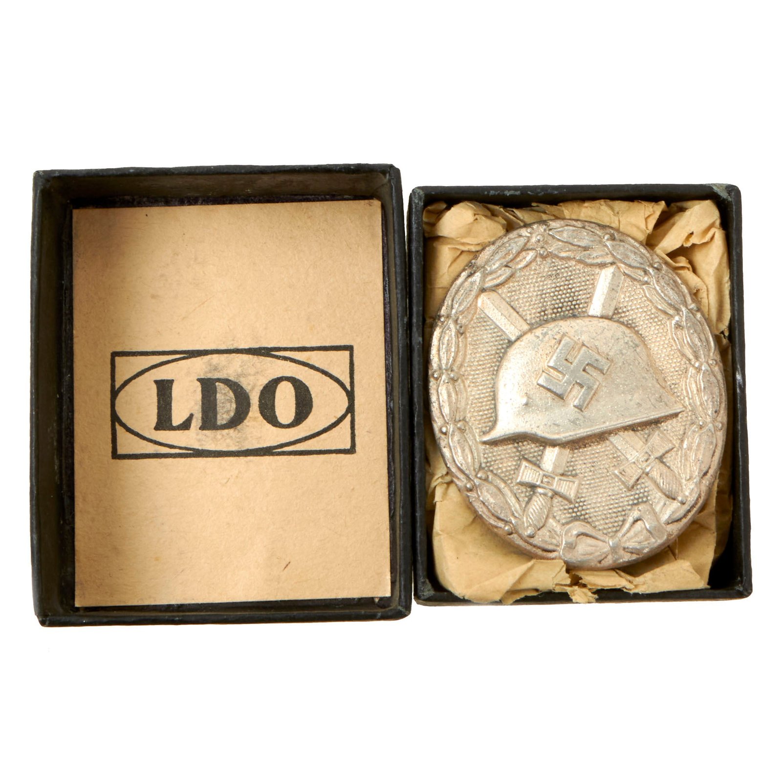 Buy Original German WWII Silver 2nd Class Wound Badge by Josef Rückert & Sohn in Original LDO Case Box | Original Firearms Antique For Sale