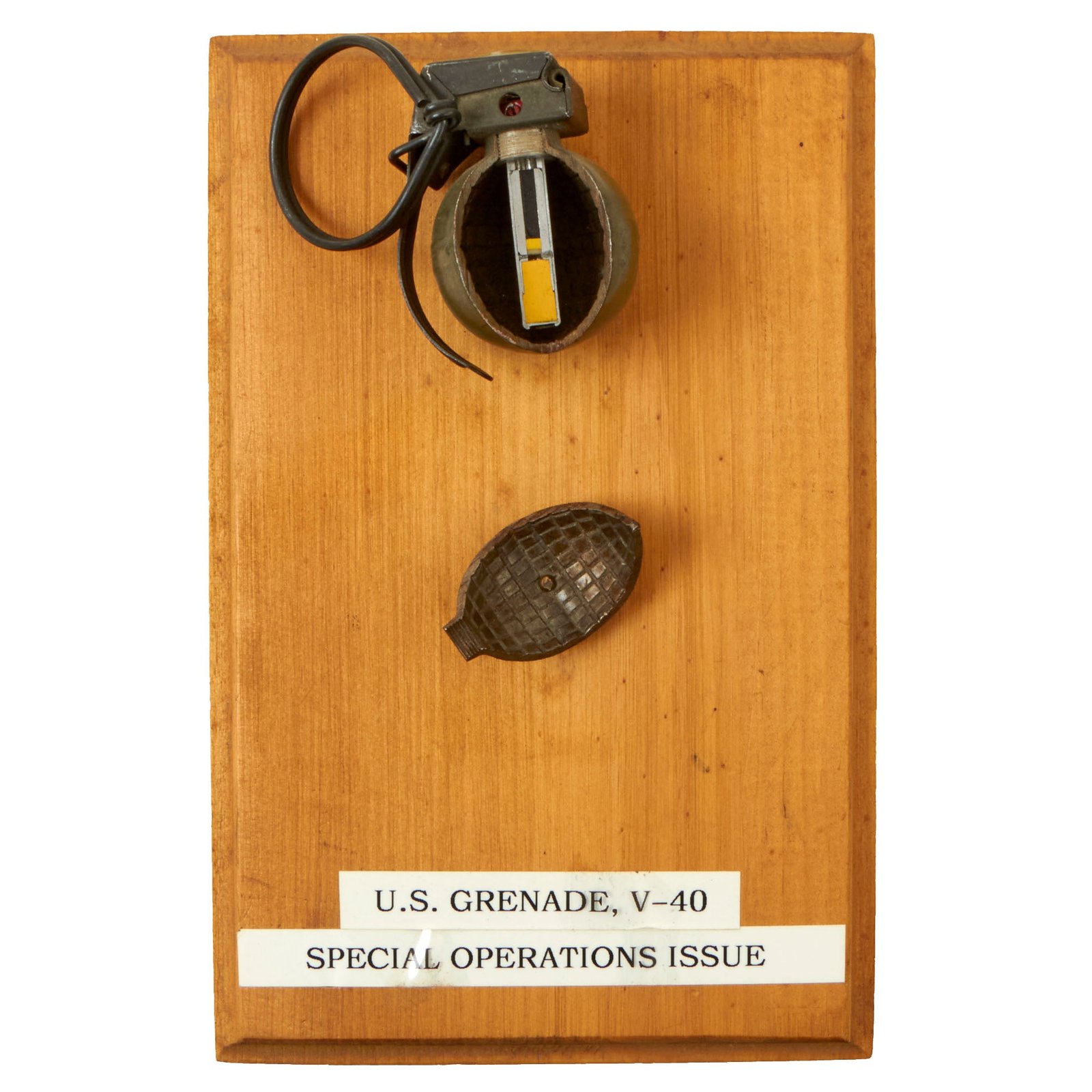 Buy Original U.S. Vietnam War Special Forces Cutaway Dutch Made V40 “Hooch Popper” Mini Fragmentation Hand Grenade | Original Firearms Antique For Sale