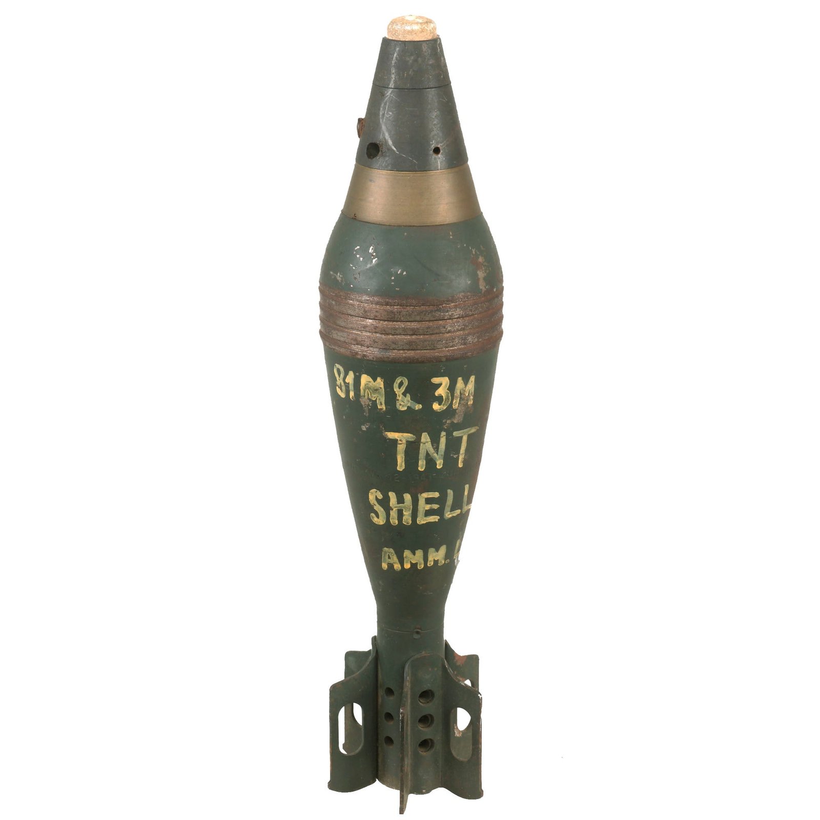 Buy Original U.S. WWII Era INERT 81mm M43A1 HE Mortar Round With M52A2 PD Type Fuze | Original Firearms Antique For Sale