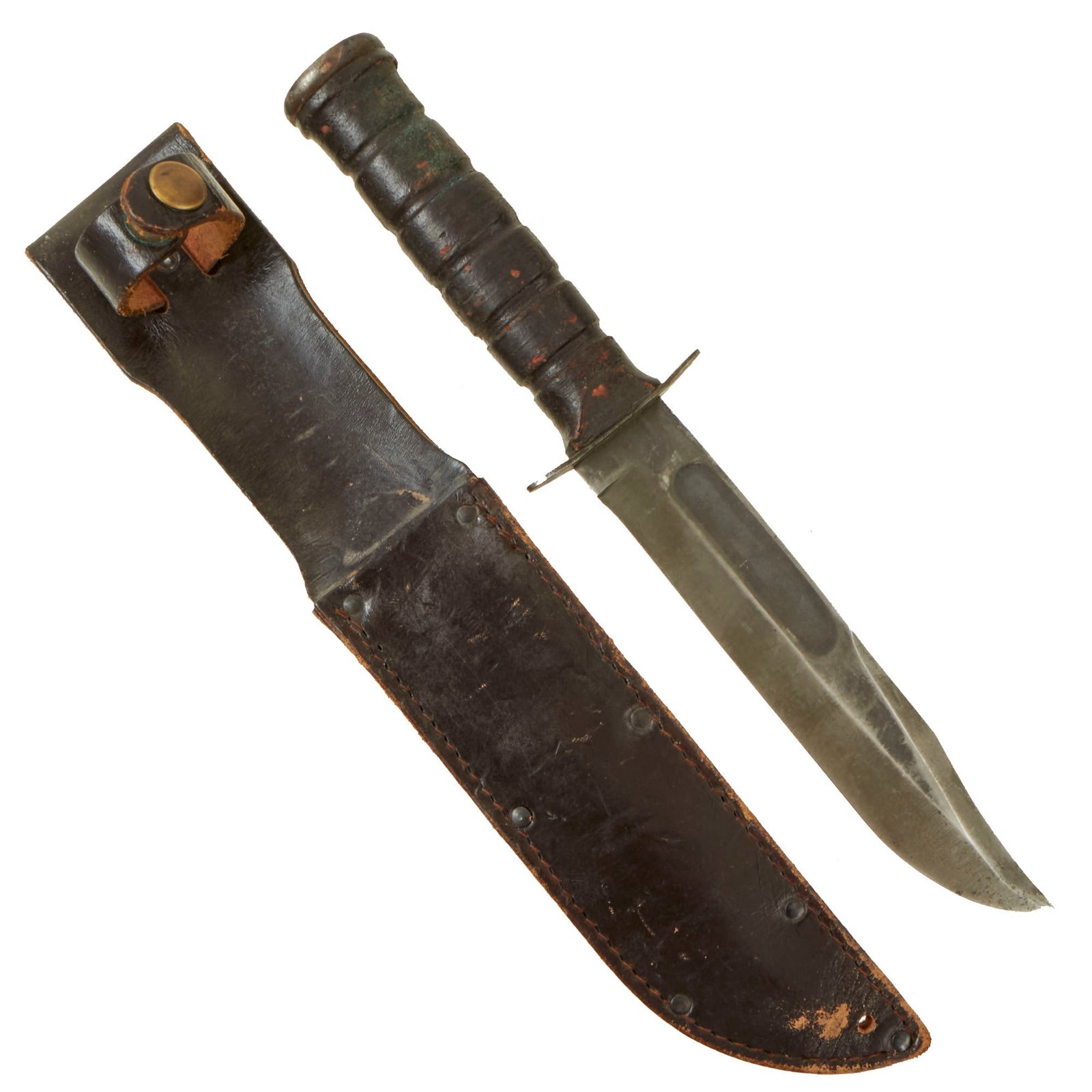 Buy Original U.S. Vietnam War Mark 2 KA-BAR Fighting Knife by Utica Cutlery with Leather Sheath | Original Firearms Antique For Sale