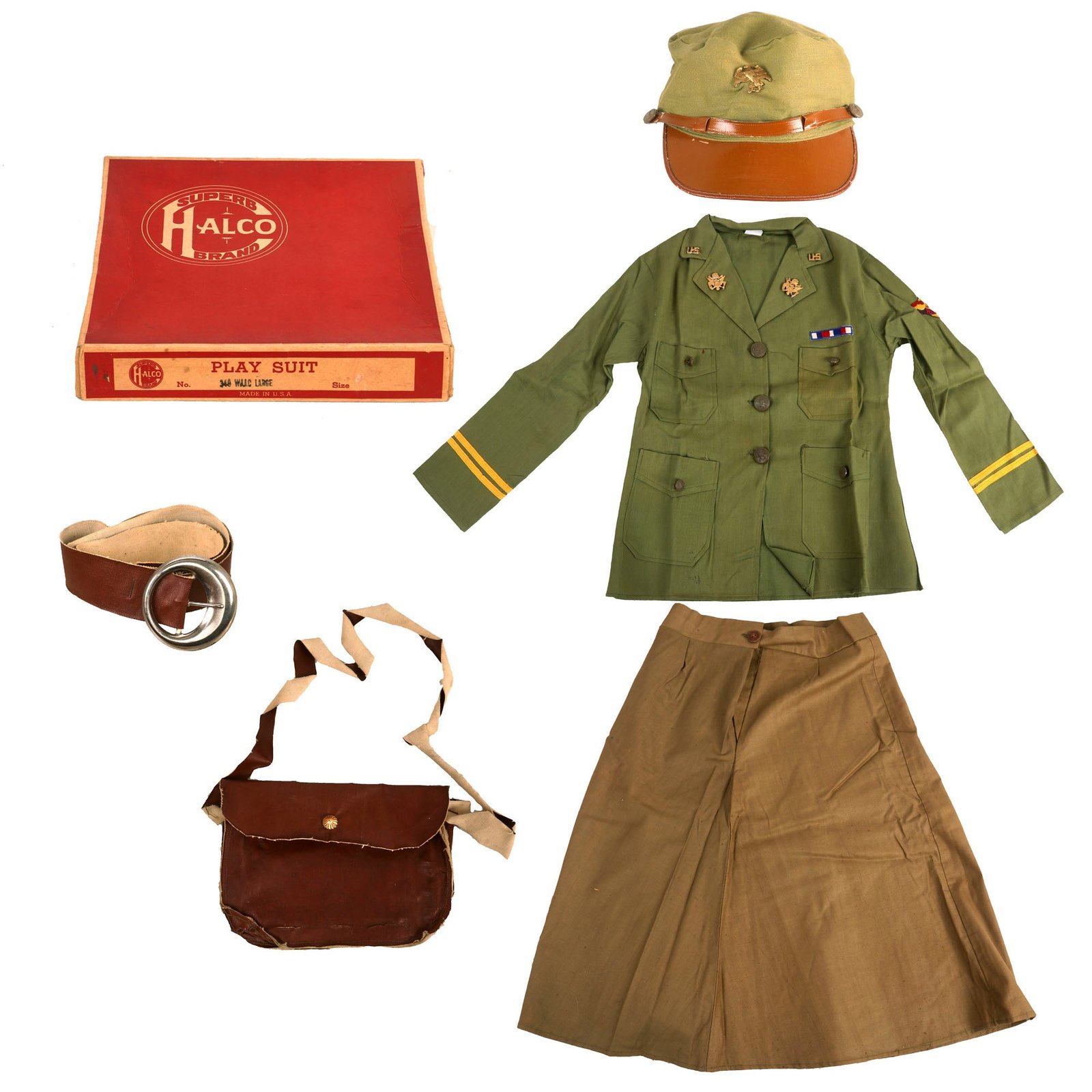 Buy Original U.S. WWII Women’s Auxiliary Army Corps Children’s Play Suit by Halco in Original Box | Original Firearms Antique For Sale