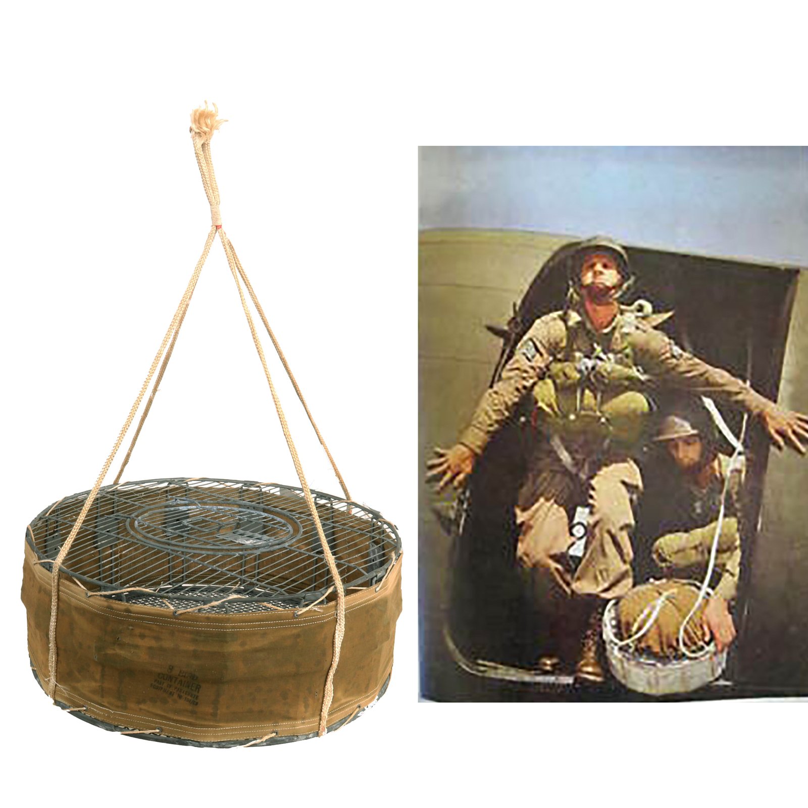 Buy Original U.S. WWII Airborne Parachute Pigeon Cage Drop Cage Basket | Original Firearms Antique For Sale