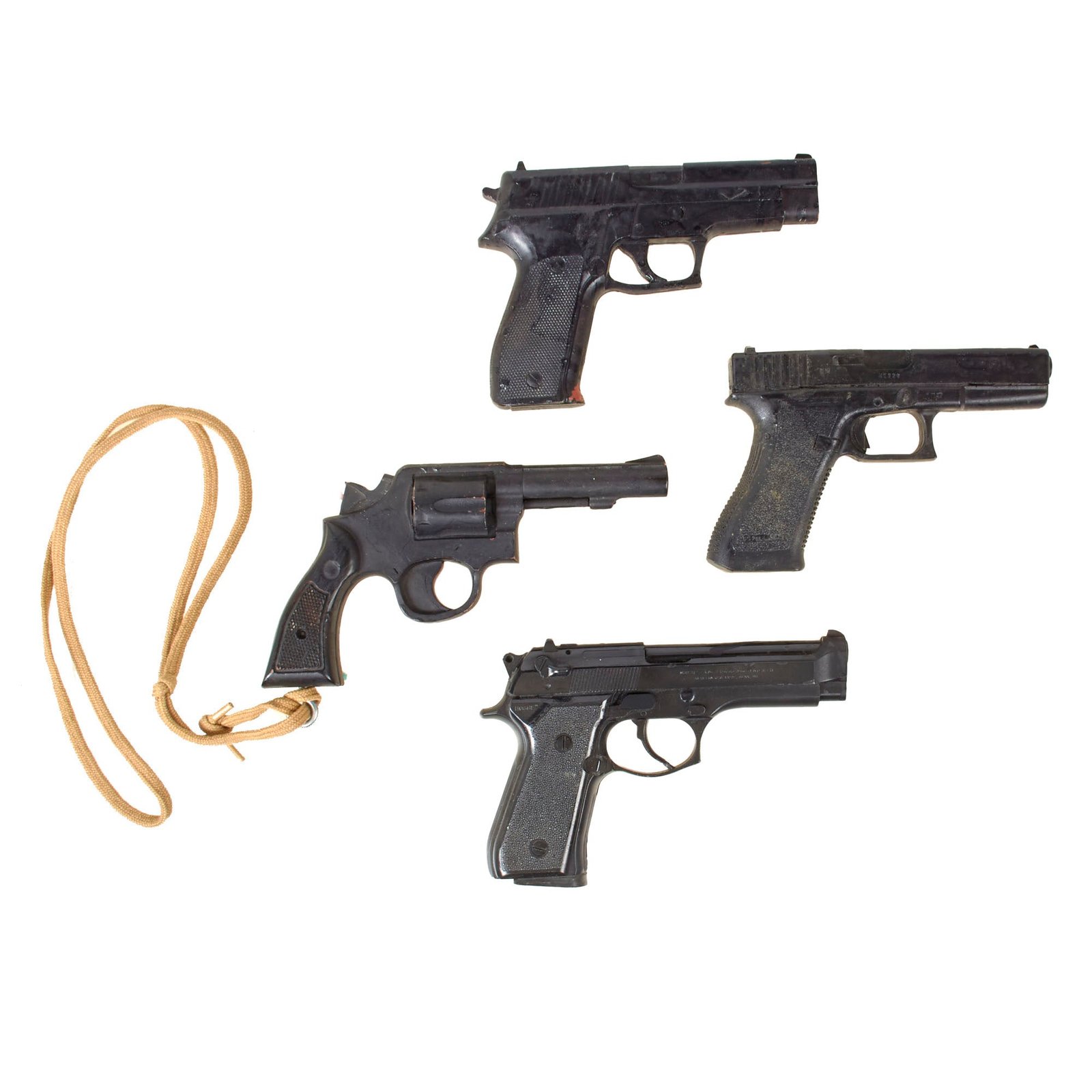 Original U.S. Police Rubber Dummy Trainer Pistols - Lot of 4