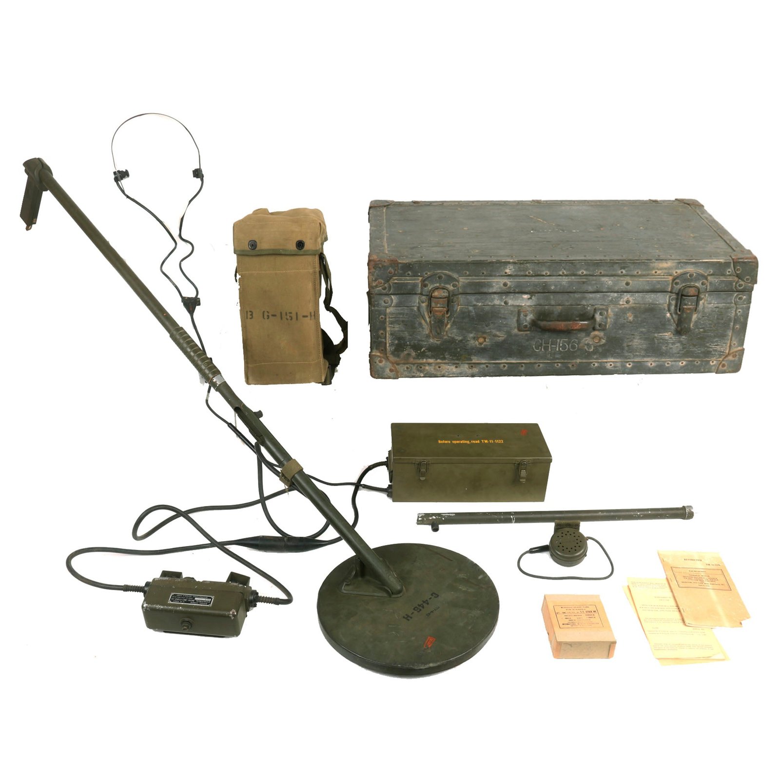 Buy Original U.S. WWII 1945 Dated SCR 625-C Mine Detector | Original Firearms Antique For Sale
