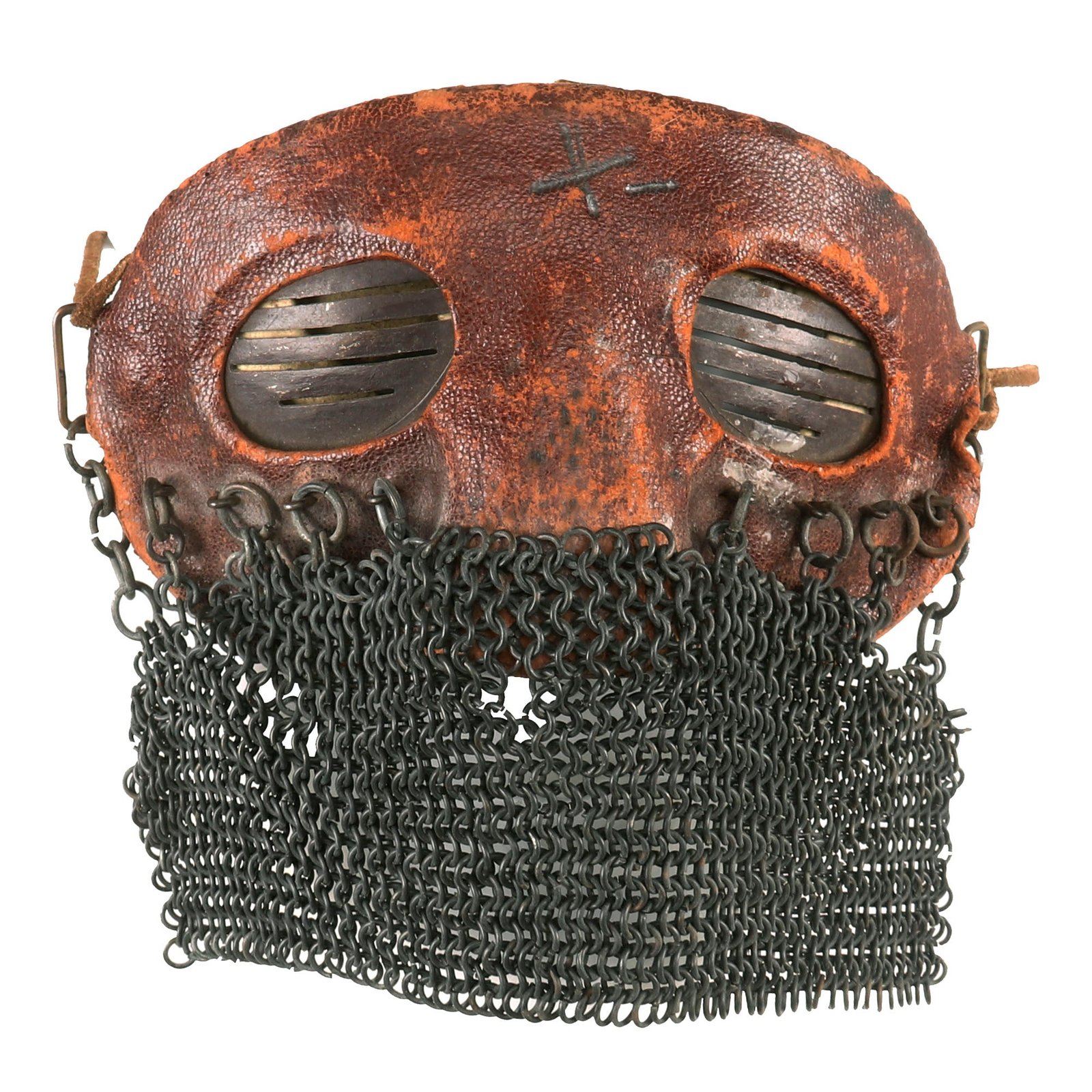 Buy Original British WWI Tanker Leather Covered Splatter Mask with Chainmail Mouth Guard by Rury’s of Sheffield - Royal Tank Regiment | Original Firearms Antique For Sale