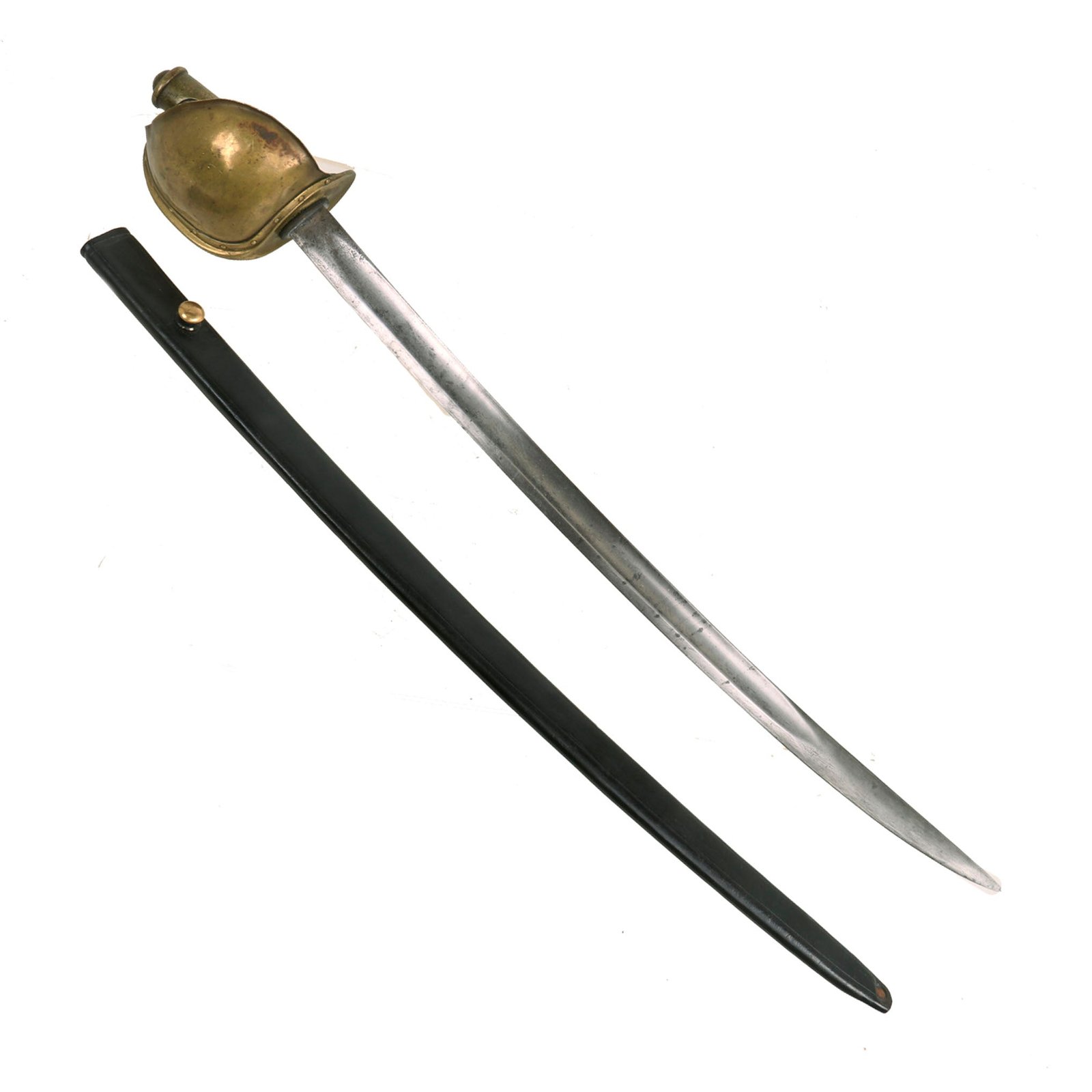 Buy Original U.S. Civil War Rare Model 1860 Naval Cutlass by Ames Mfg. Co. with Leather Scabbard - Dated 1862 | Original Firearms Antique For Sale