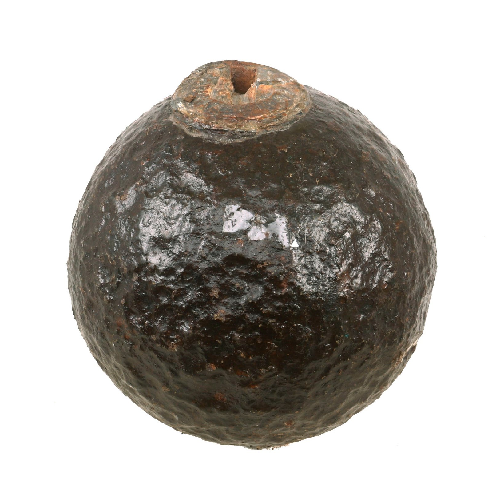 Buy Original U.S. Civil War Federal INERT 12 Pdr Cannonball For Use With a Bormann Timed Fuse - Ground Dug at Missionary Ridge Battlefield | Original Firearms Antique For Sale