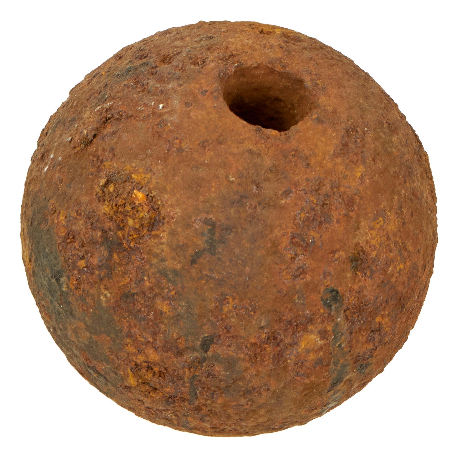 Buy Original U.S. Civil War Federal INERT 12 Pdr Cannonball For Use With a Bormann Timed Fuse - Ground Dug at Campbell’s Station | Original Firearms Antique For Sale