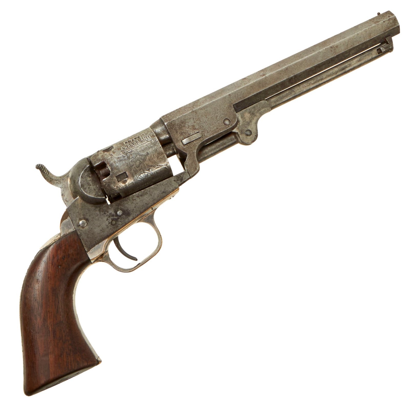 Buy Original U.S. Civil War Colt M1849 Pocket Percussion Revolver with 6" Barrel & Cylinder Scene made in 1854 - Matching Serial 94709 | Original Firearms Antique For Sale