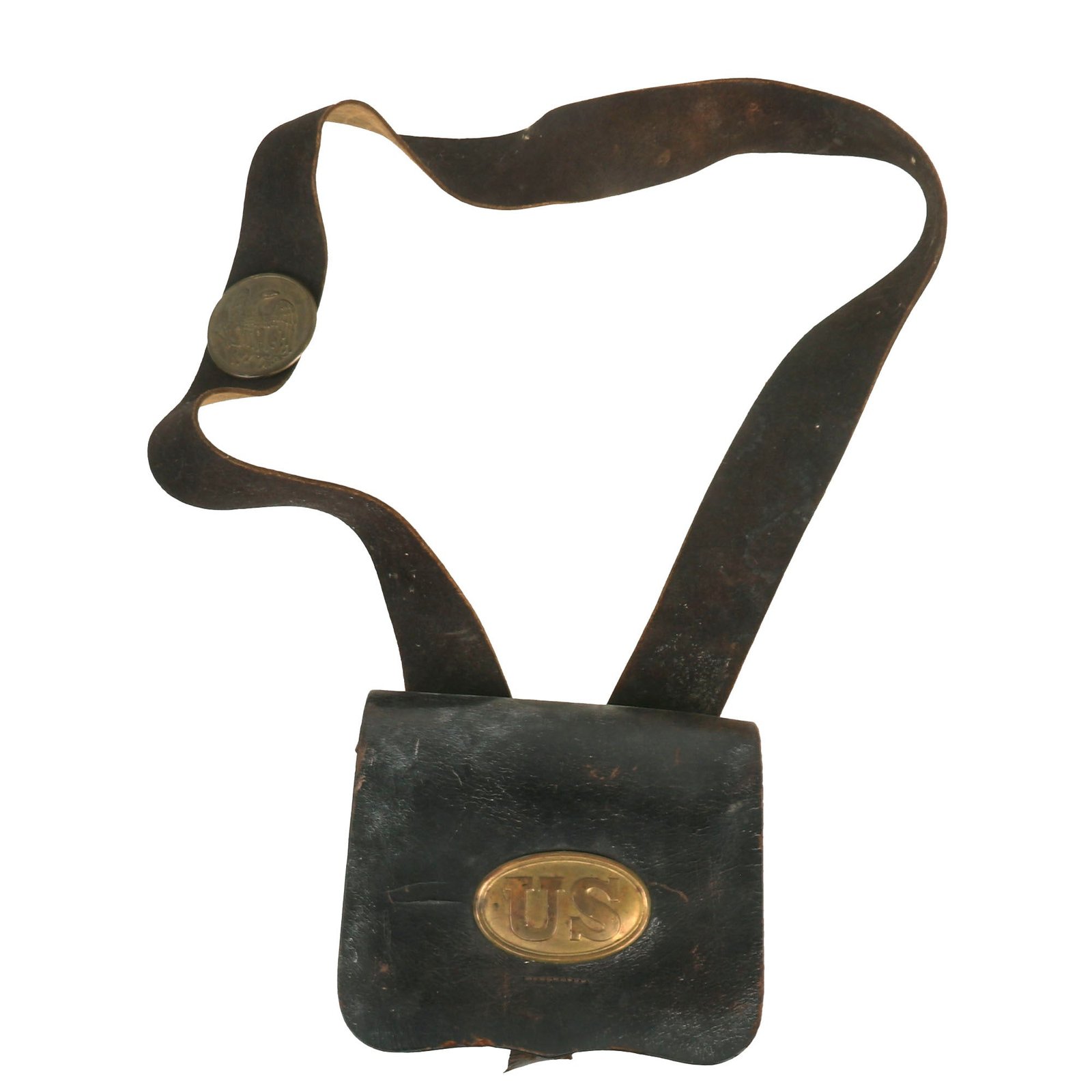 Buy Original U.S. Civil War Named M1855/61 .58 Caliber Cartridge Box with Original Tins, US Box Plate and Sling With Plate by P. Jewell & Sons - Pvt. Wilbur Hale, 2nd Massachusetts Infantry Regiment | Original Firearms Antique For Sale