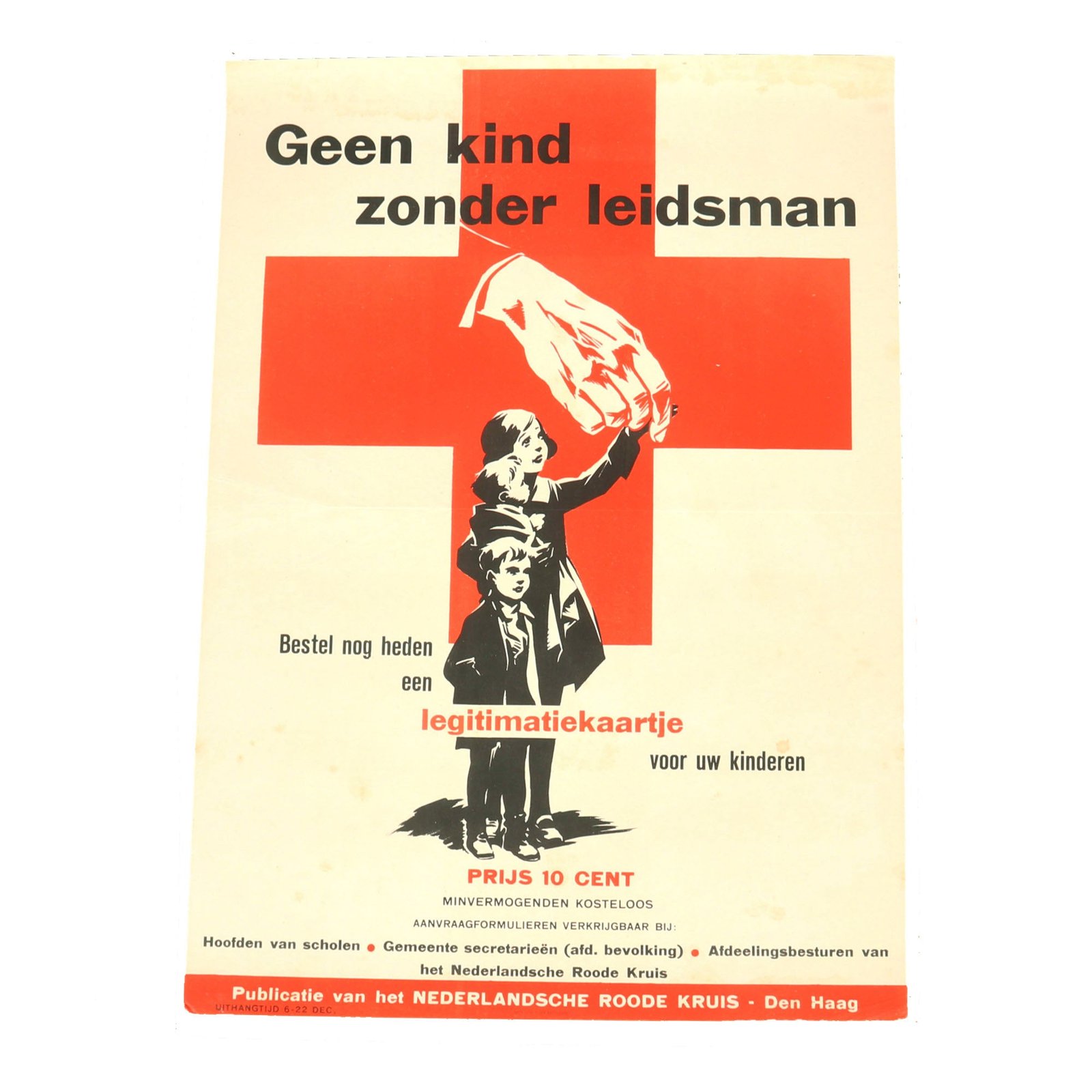 Buy Original Dutch WWII Red Cross Poster - No Child Without a Guide - 15 x 21” | Original Firearms Antique For Sale