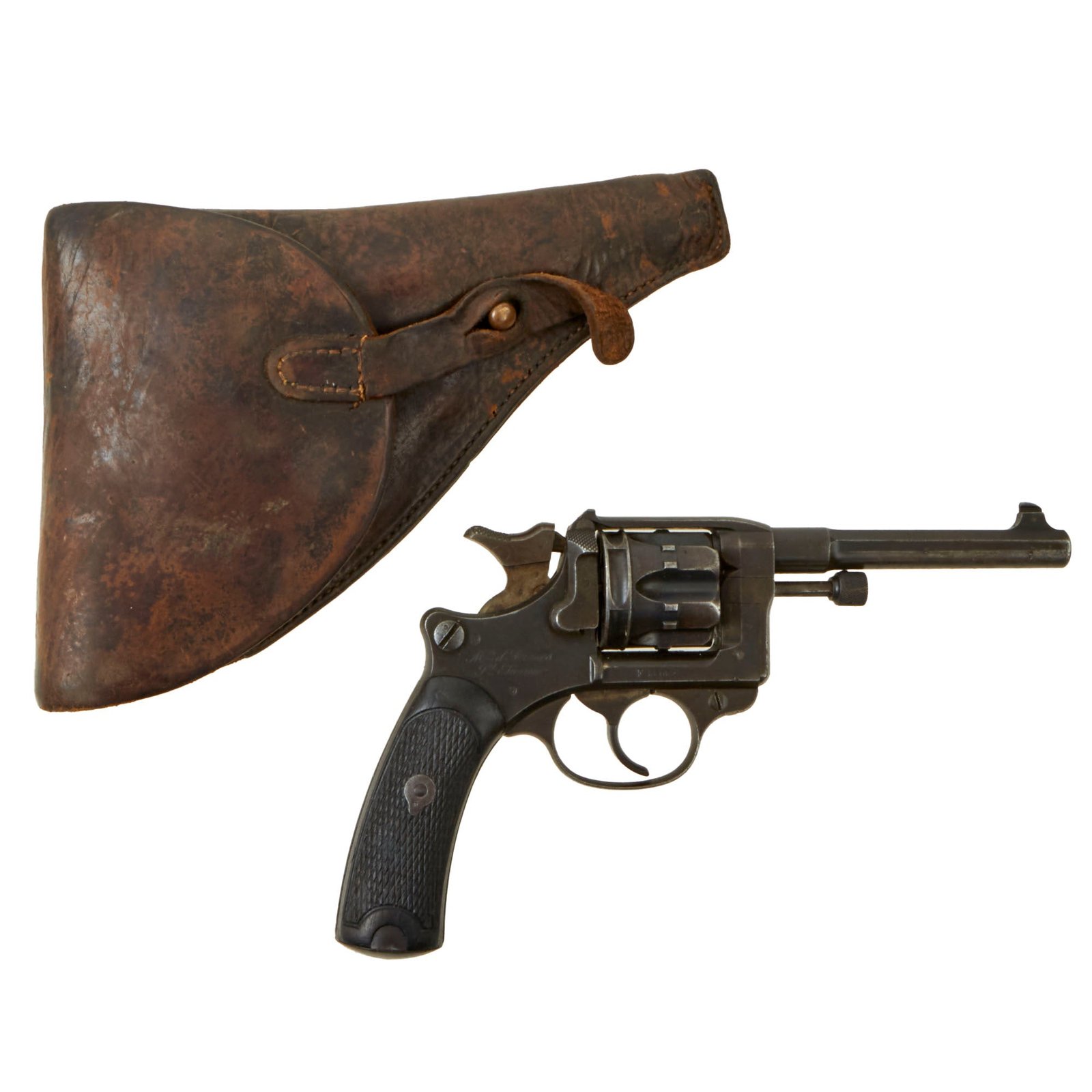 Buy Original French Modèle 1892 Lebel Revolver in 8mm dated 1895 with Period Leather Holster  - Serial F 66062 | Original Firearms Antique For Sale