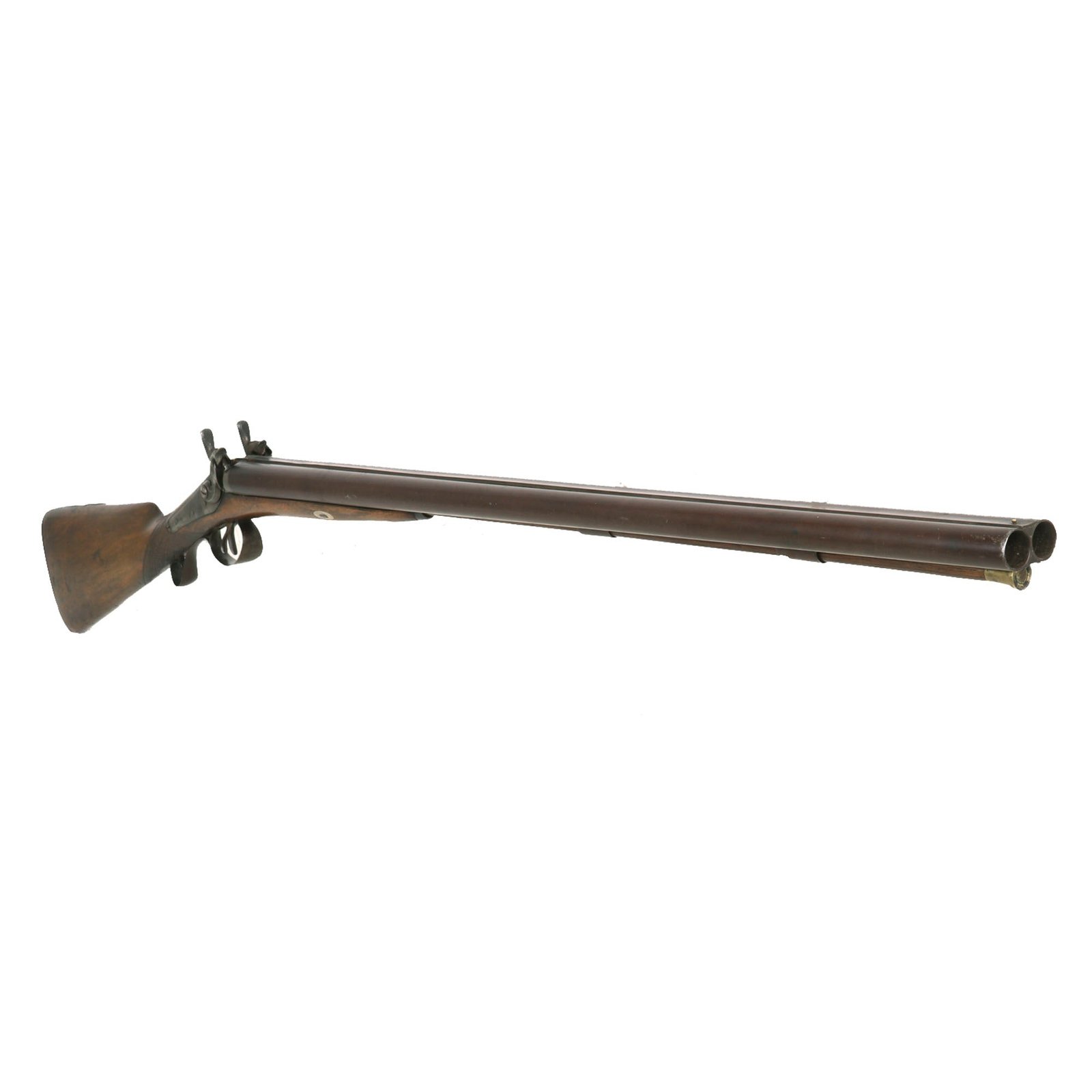 Buy Original British 14 Bore Double Barrel Percussion Shotgun by William Parker of London - circa 1840 | Original Firearms Antique For Sale