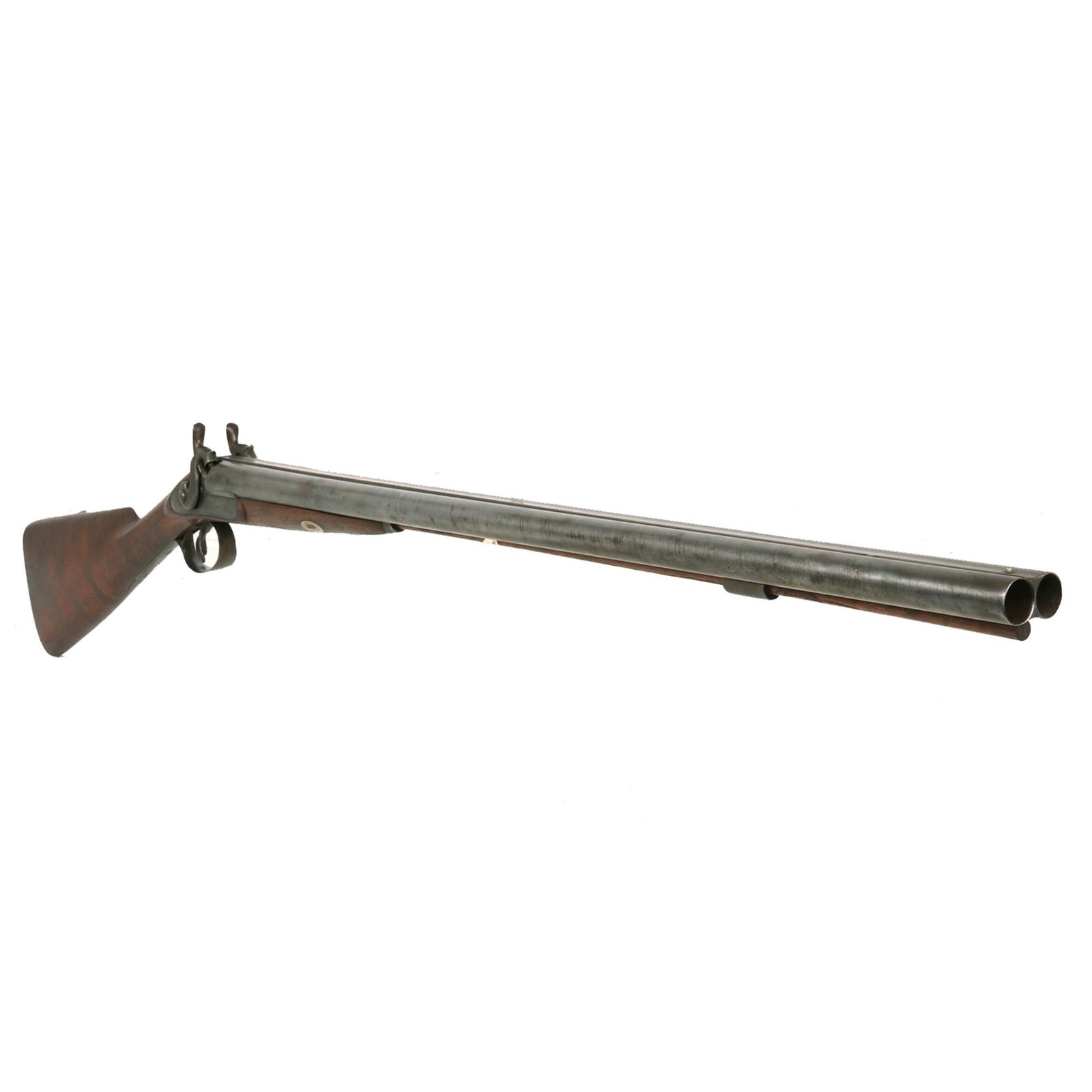 Buy Original British 15 Bore Double Barrel Percussion Shotgun by William Ellis of London with Figured Stock - circa 1840 | Original Firearms Antique For Sale