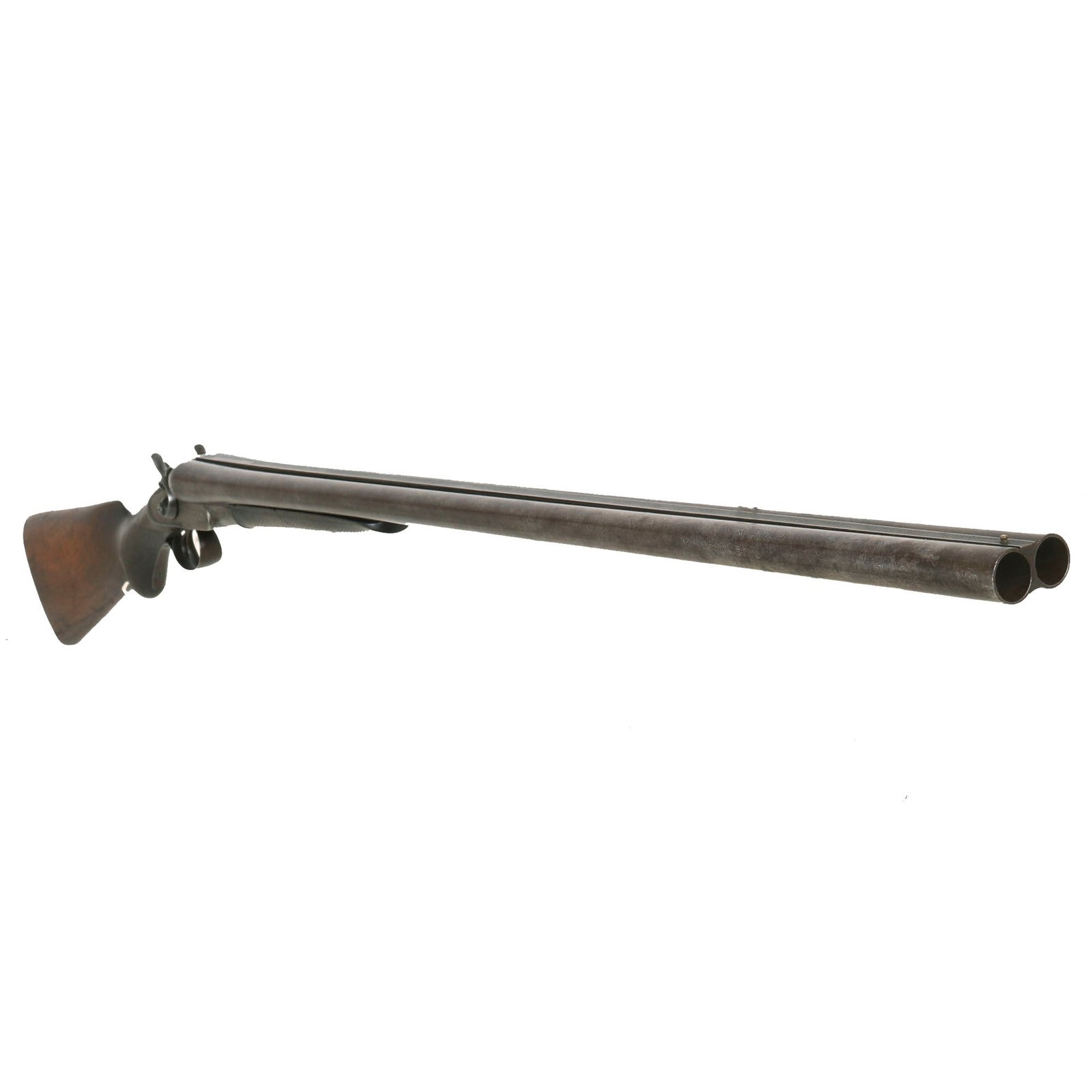 Buy Original U.S. Belgian Made 12 Gauge Double Barrel Hammer Shotgun by New England Arms Co. Serial 35678 - circa 1890 | Original Firearms Antique For Sale