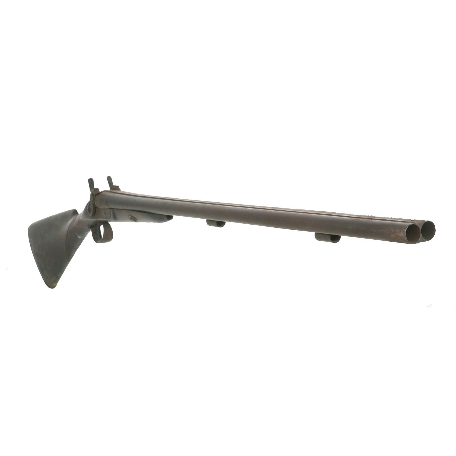 Buy Original Belgian 16 Bore Double Barrel Percussion Fowling Piece with Twist Forged Barrel for the U.S. Frontier Market - circa 1850 | Original Firearms Antique For Sale