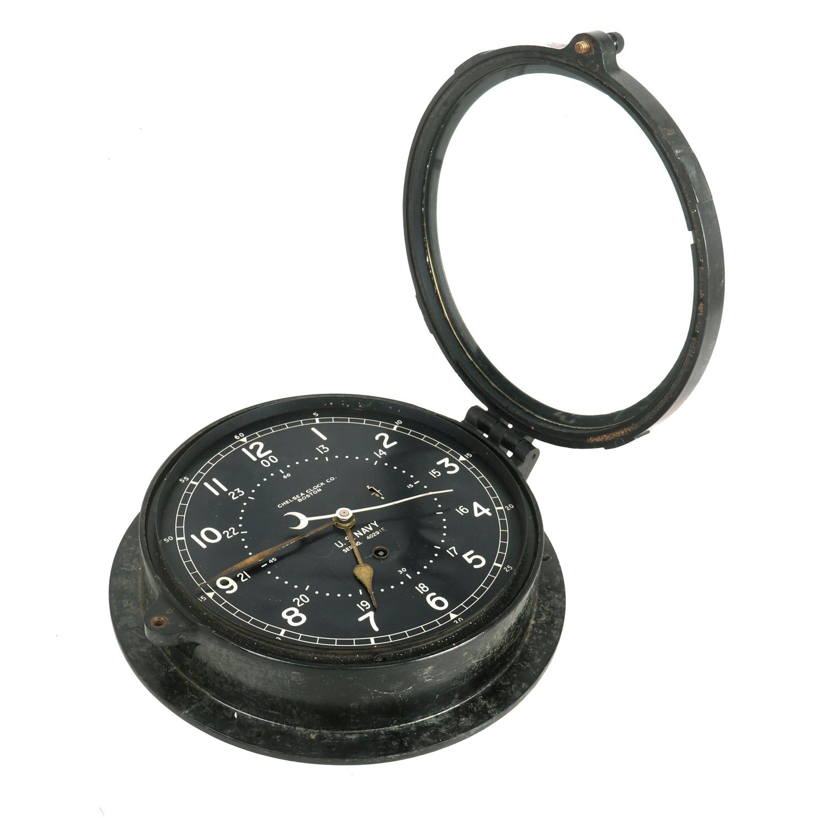 Buy Original U.S. WWII US Navy 24 Hour Ship’s Clock by the Chelsea Clock Company - 1940 to 1944 Production | Original Firearms Antique For Sale