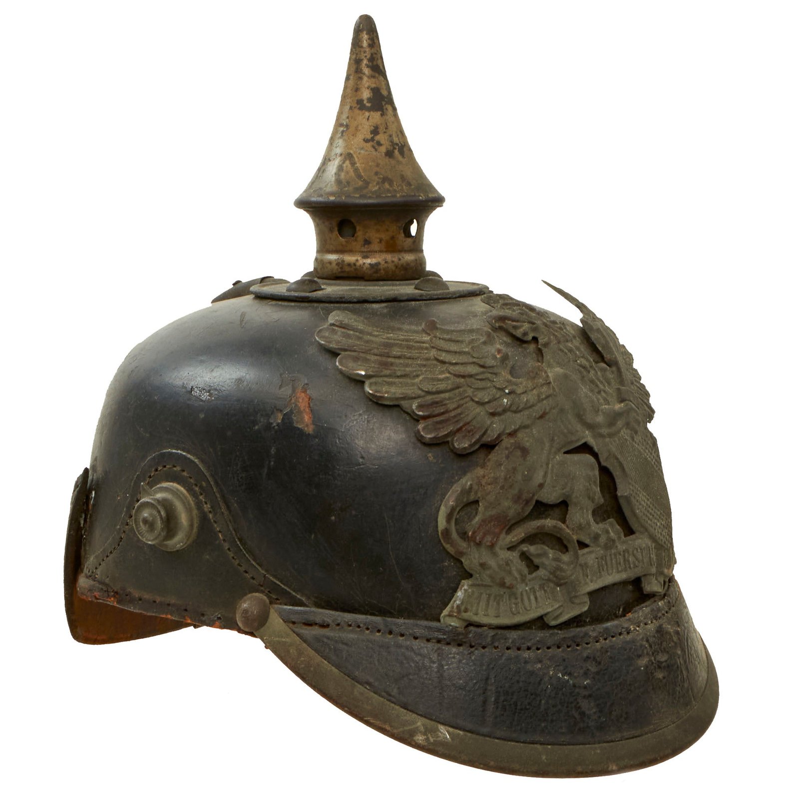 Buy Original Imperial German WWI Grand Duchy of Baden M1915 Infantry EM/NCO Pickelhaube Helmet - As Is | Original Firearms Antique For Sale