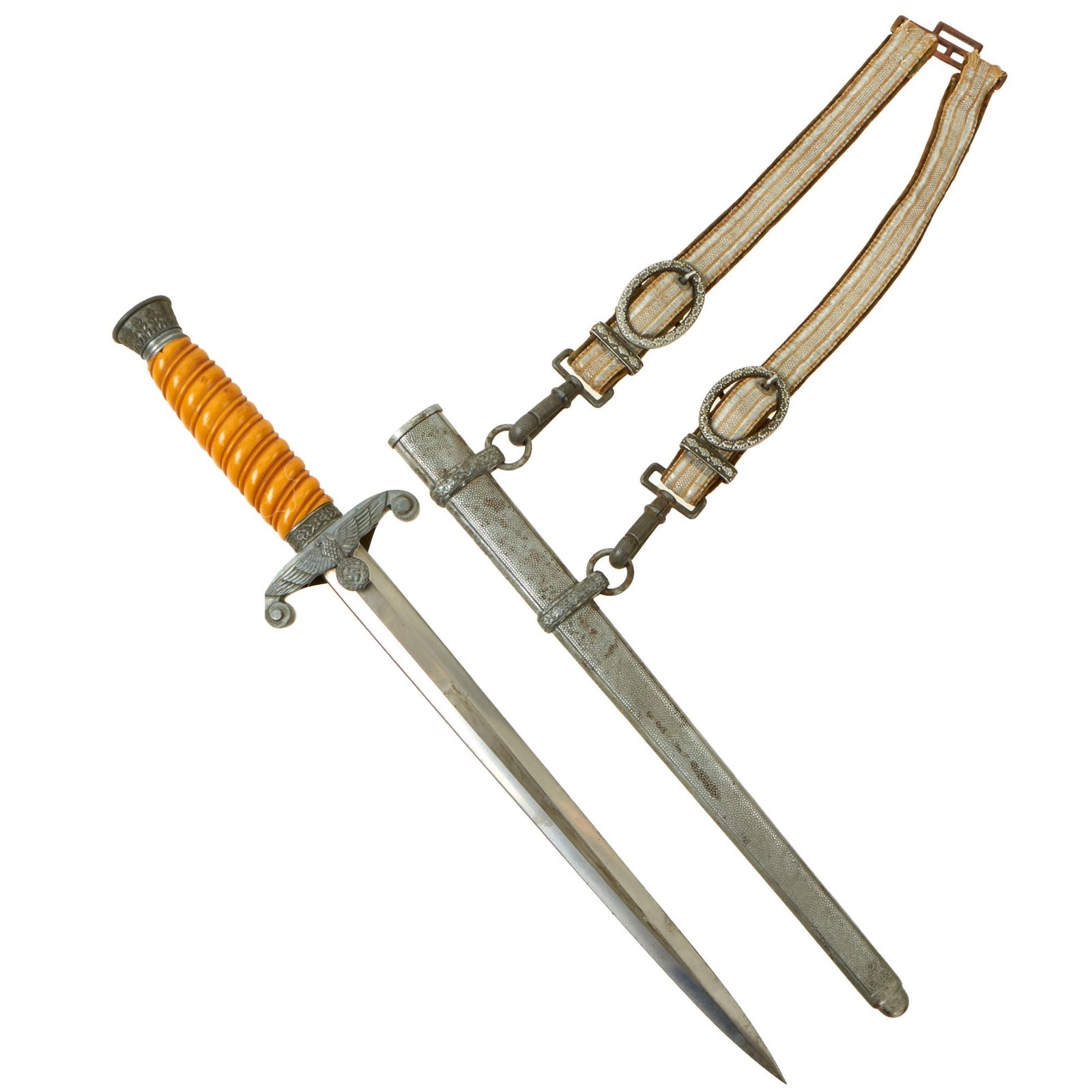 Buy Original Excellent German WWII Army Heer Officer Dagger by Carl Eickhorn with Scabbard & Hanger - 1935-41 Trademark | Original Firearms Antique For Sale