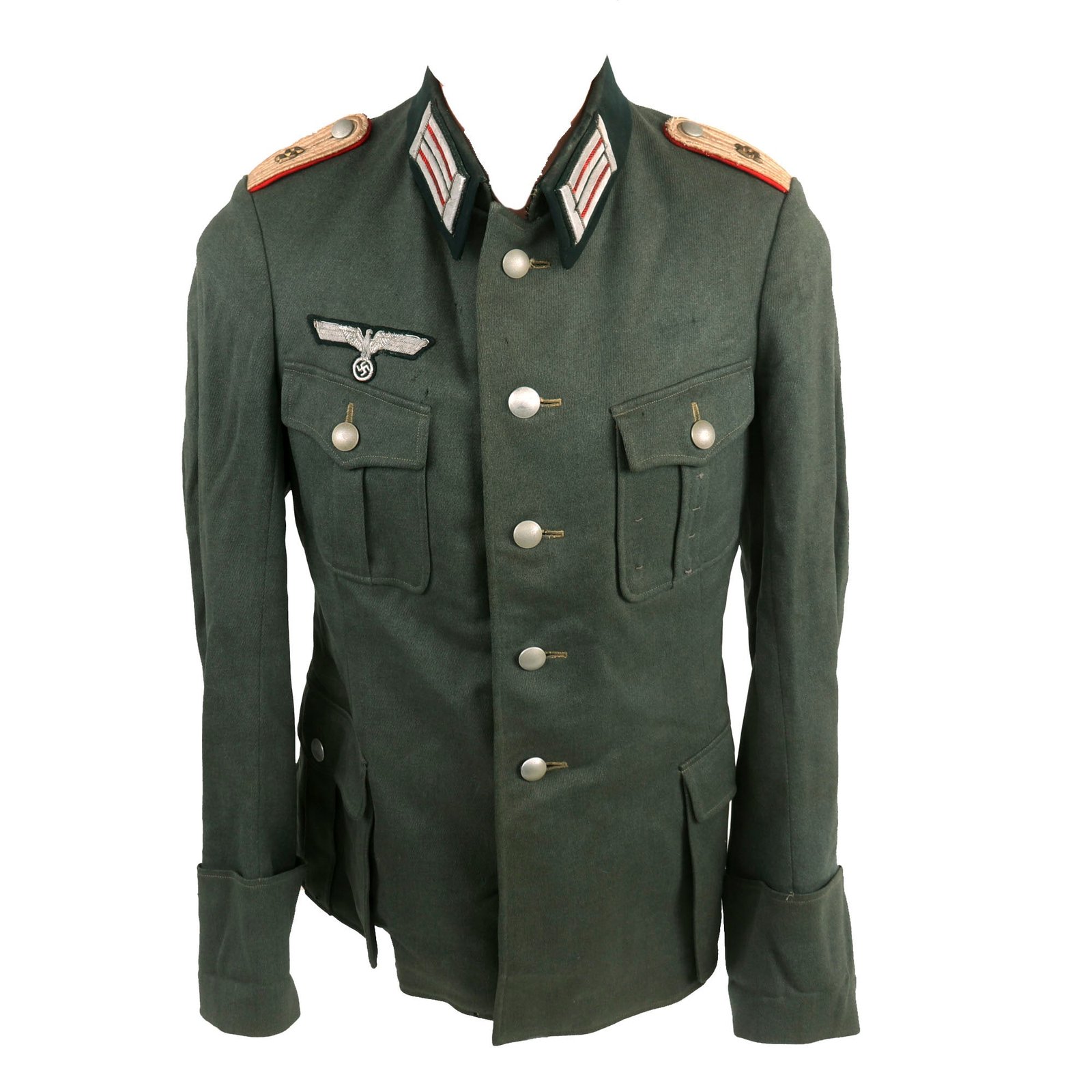 Buy Original German WWII Named Heer Artillery School Leutnant Officer's M36 Field Uniform Tunic - dated 1937 | Original Firearms Antique For Sale