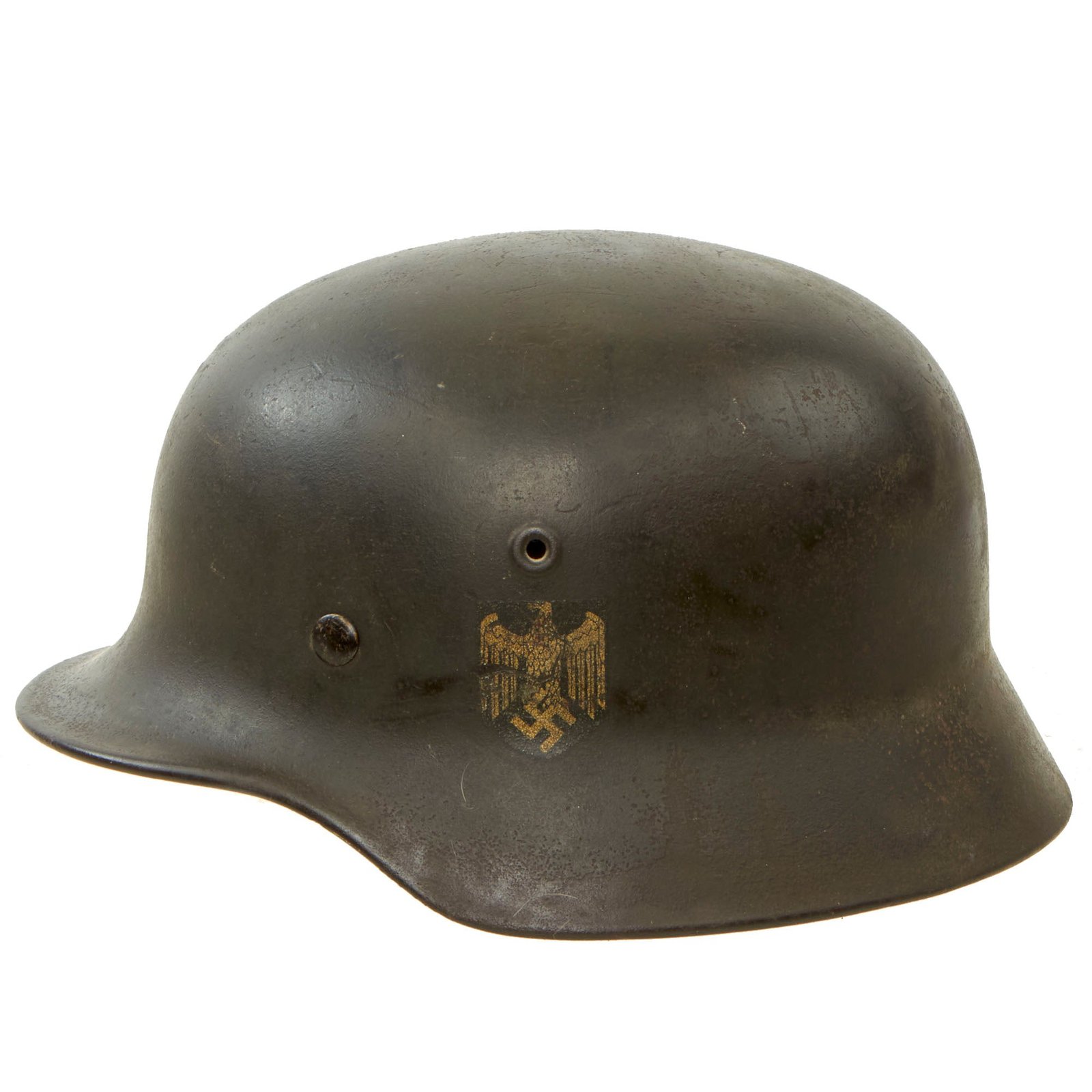 Buy Original German WWII Army Heer M40 Single Decal Steel Helmet with Size 56cm Liner - Stamped Q66 | Original Firearms Antique For Sale
