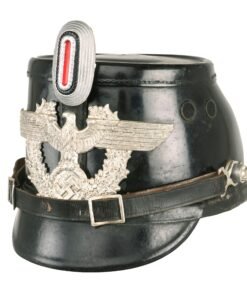 Buy Original German Pre-WWII Early Pattern Metropolitan Police Shako in Black with Cockade & Chinstrap | Original Firearms Antique For Sale