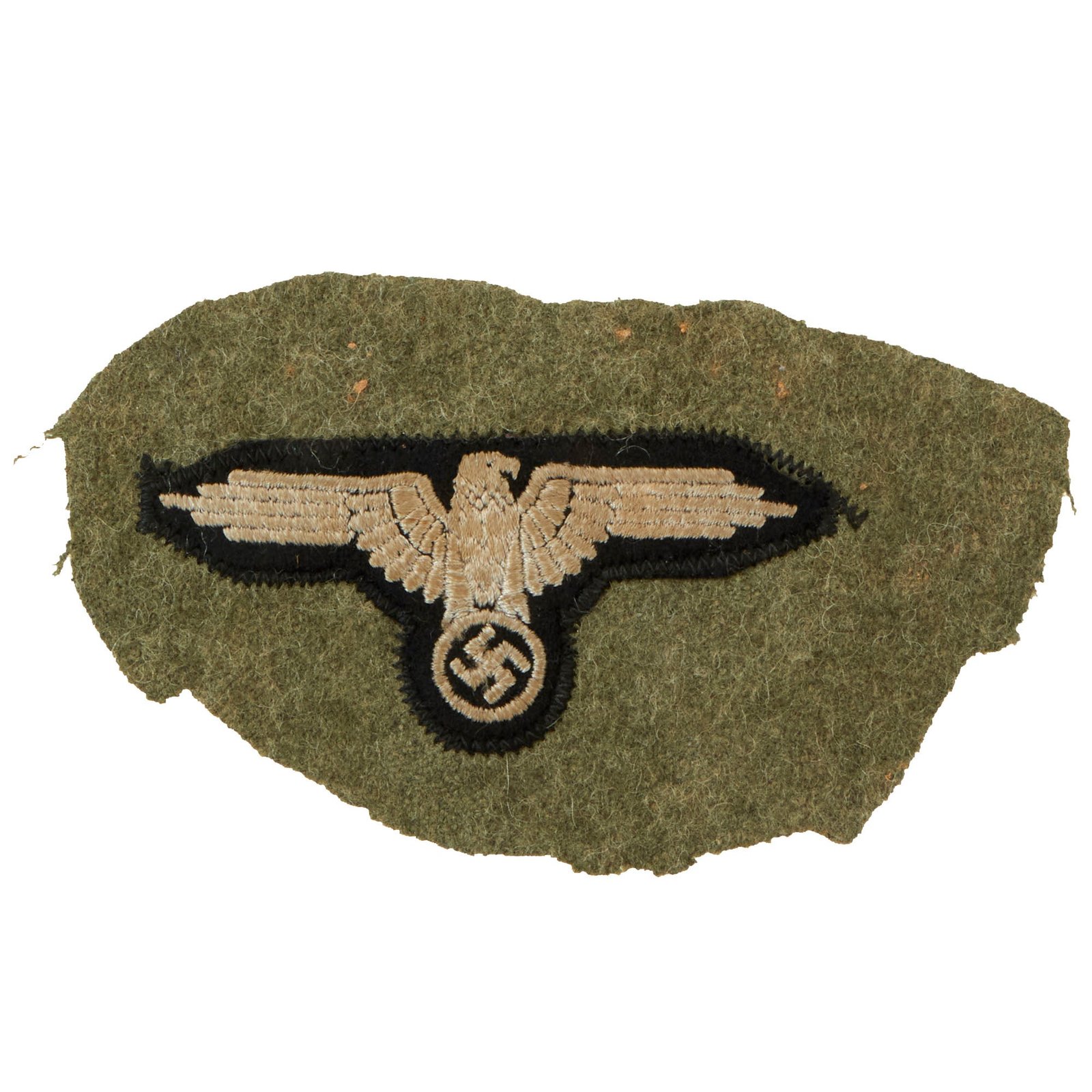 Buy Original German WWII Waffen SS EM/NCO Left Sleeve Eagle Insignia - Uniform Cut Out | Original Firearms Antique For Sale