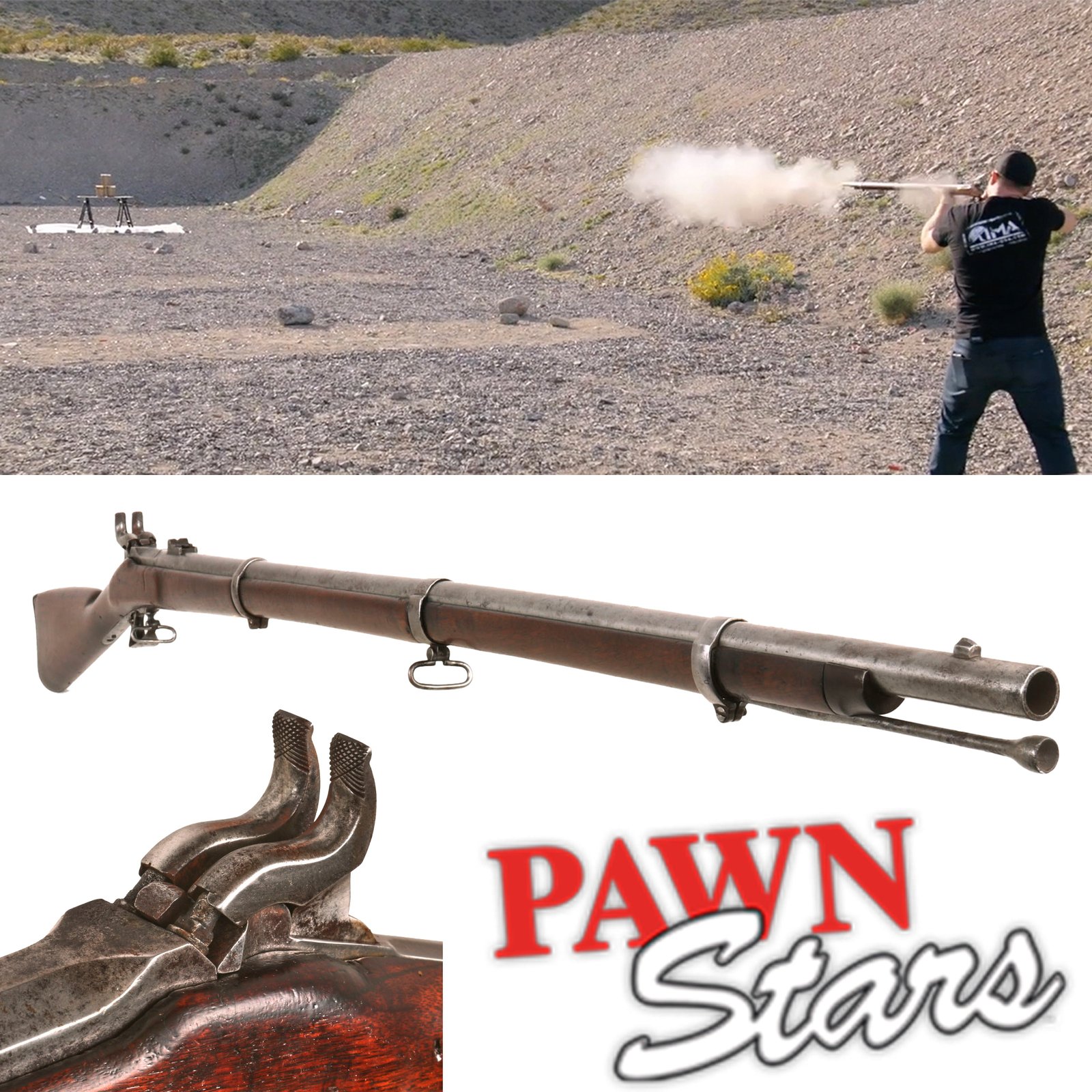 Buy Original Rare U.S. Civil War M1863 Lindsay "Two-Shot" Double Hammer Superimposed Charge Rifled Musket - As Seen on History Channel Pawn Stars | Original Firearms Antique For Sale