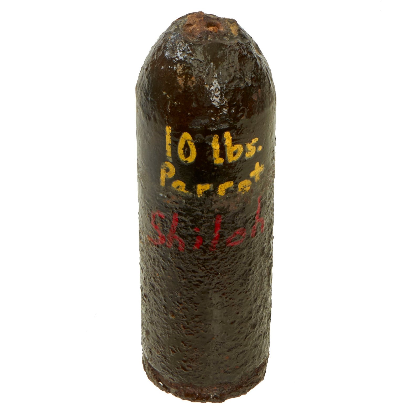 Buy Original U.S. Civil War Federal 10 Pounder 2.9 Inch Parrott Rifle Projectile - Excavated at Location of the Battle of Shiloh | Original Firearms Antique For Sale