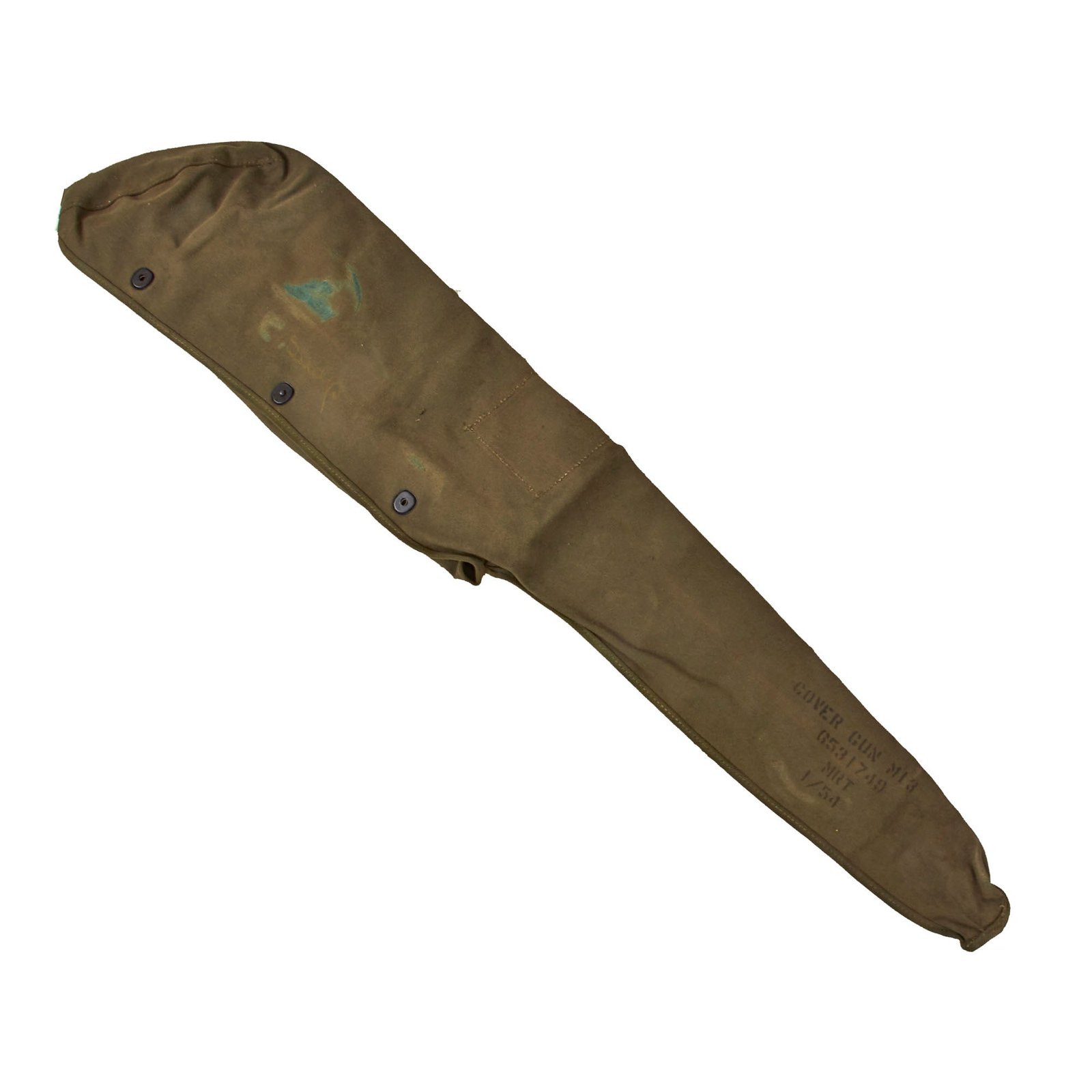 Original U.S. Korean War Era 1919A4 Browning M13 .30cal Canvas Gun Cover - Dated 1954