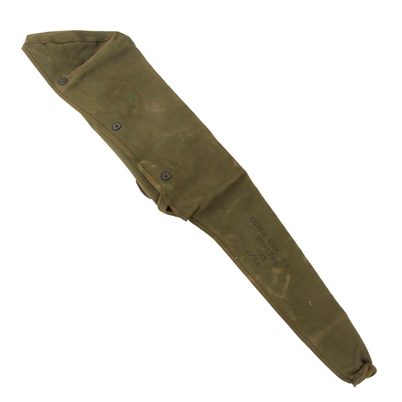 Original U.S. Korean War Era 1919A4 Browning M13 .30cal Canvas Gun Cover - Dated 1954