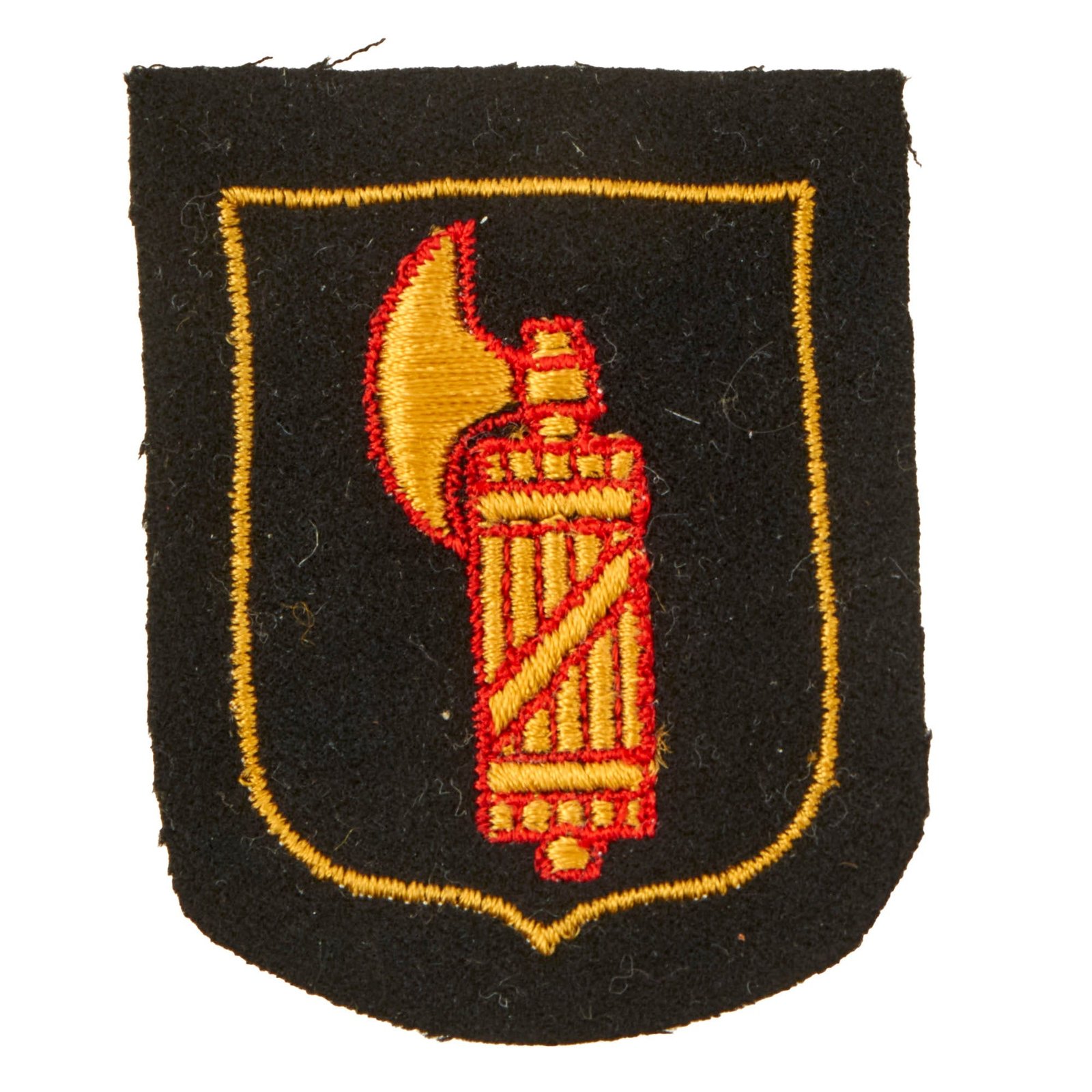 Buy Original German WWII Embroidered Waffen SS Italian Volunteer Shield Sleeve Insignia - Unissued | Original Firearms Antique For Sale