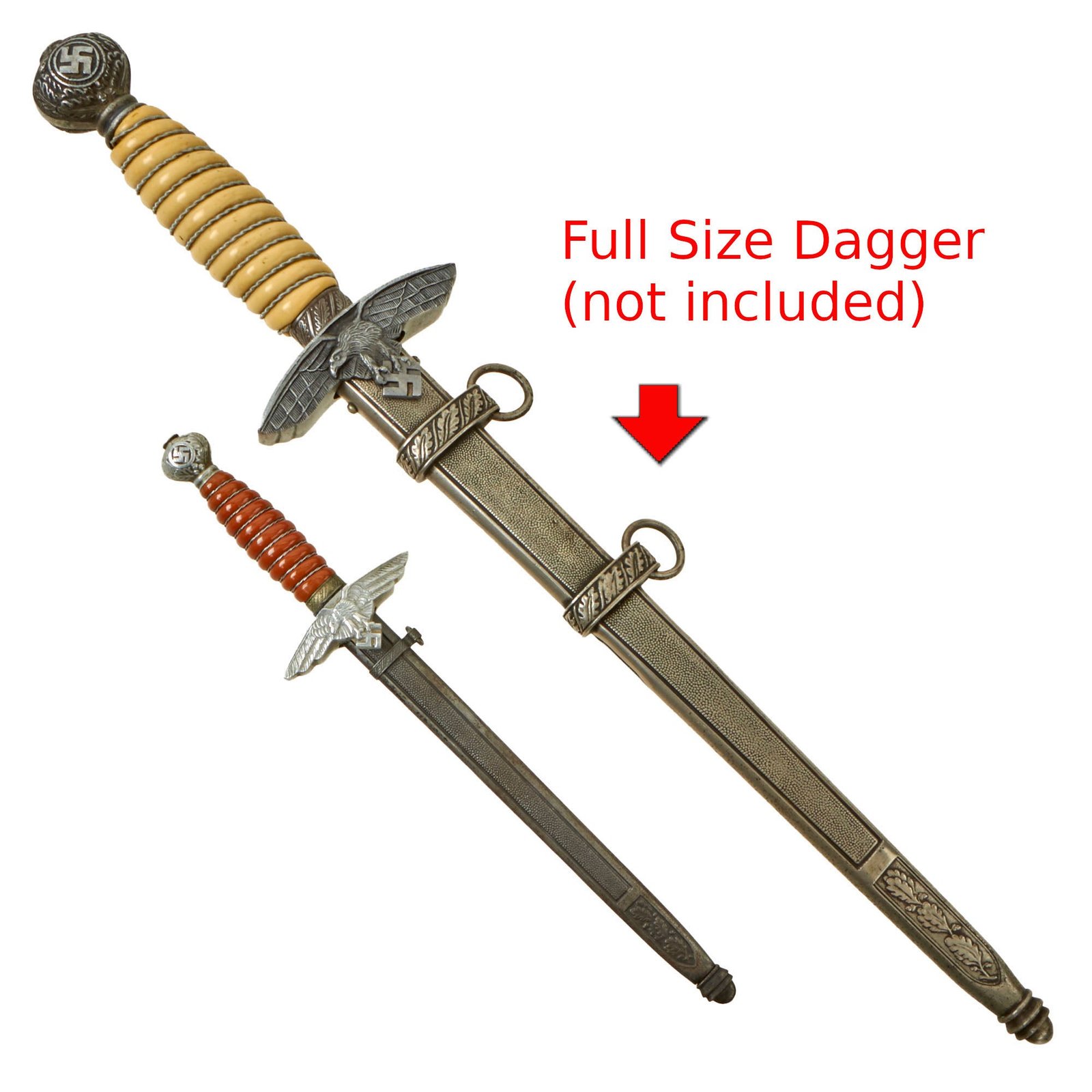Buy Original WWII German Miniature "Salesman's Sample" 2nd Model Luftwaffe Dagger Marked to Alfred Teves G.m.b.H. by SMF with Scabbard | Original Firearms Antique For Sale