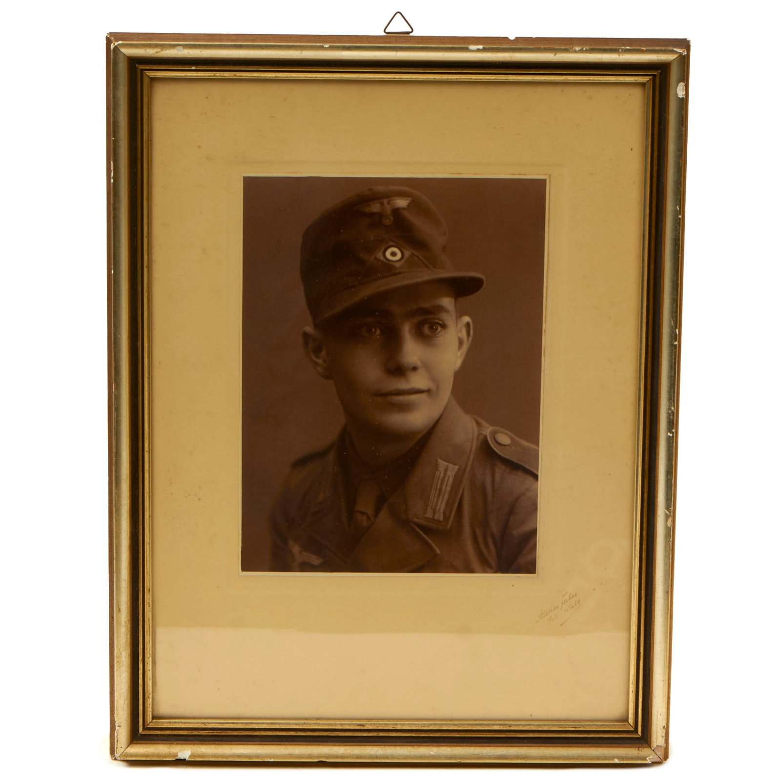 Buy Original German WWII DAK Afrikakorps Enlisted Man Framed Large Portrait Photograph - 13" × 17" | Original Firearms Antique For Sale