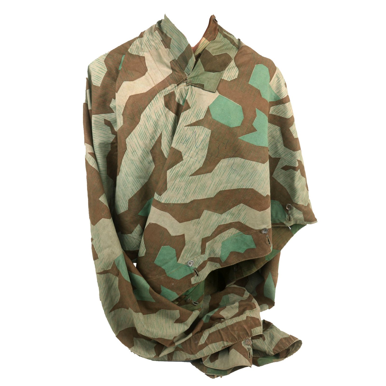 Buy Original German WWII Zeltbahn Tent Quarter & Poncho in Splinter Pattern Reversible Camouflage | Original Firearms Antique For Sale