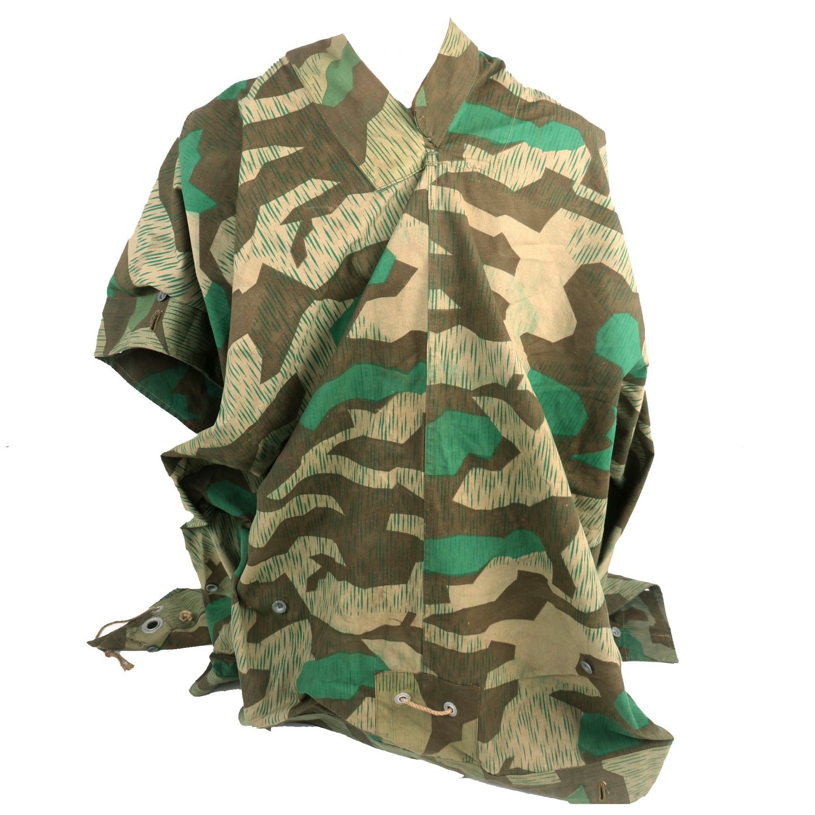 Buy Original Excellent German WWII Zeltbahn Tent Quarter & Poncho in Splinter Camouflage by Hermann Wighardt - dated 1940 | Original Firearms Antique For Sale