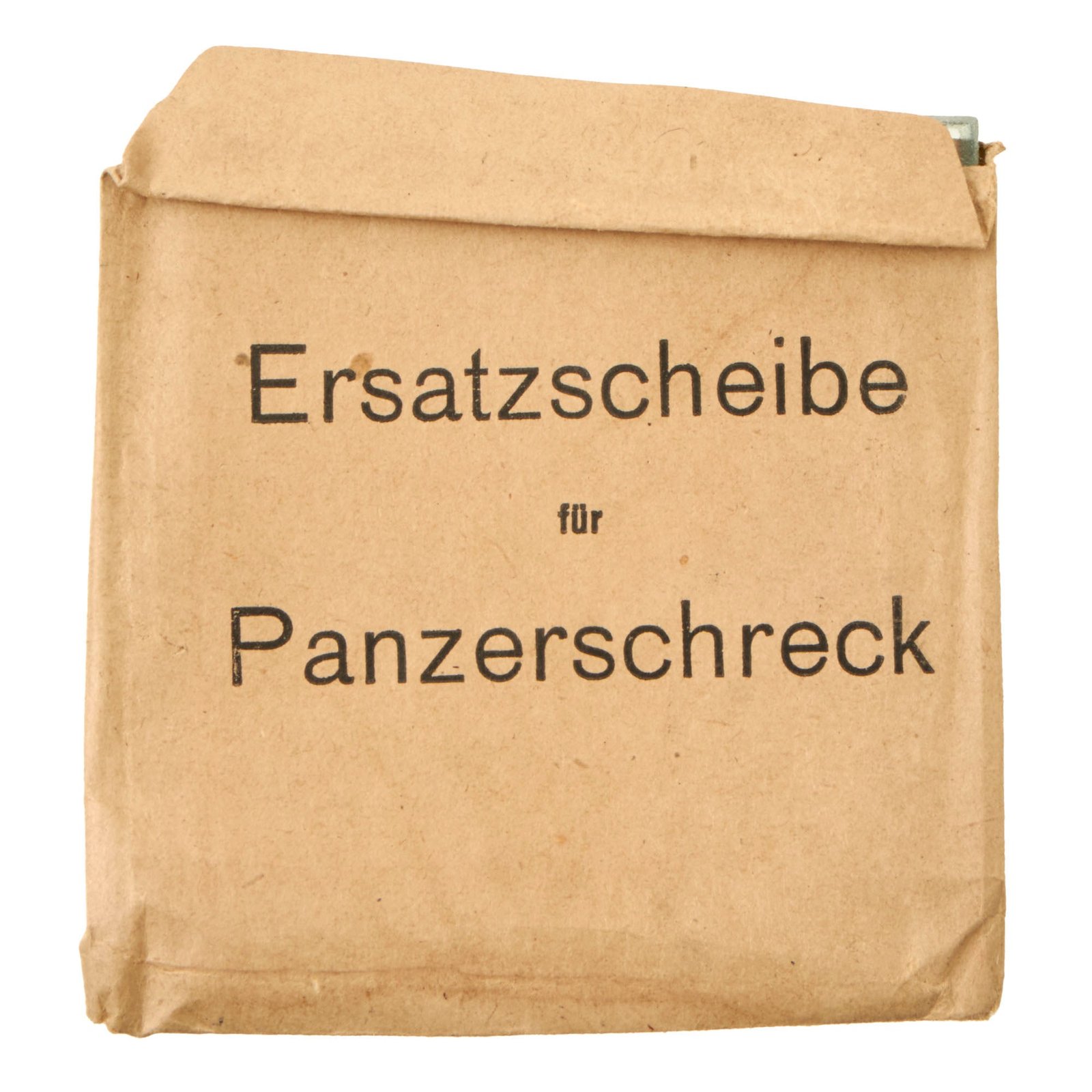 Buy Original German WWII Unissued Replacement Shield Glass Lens in Wrapper for Panzerschreck RPzB 54 Inert Anti-Tank Rocket Launcher | Original Firearms Antique For Sale