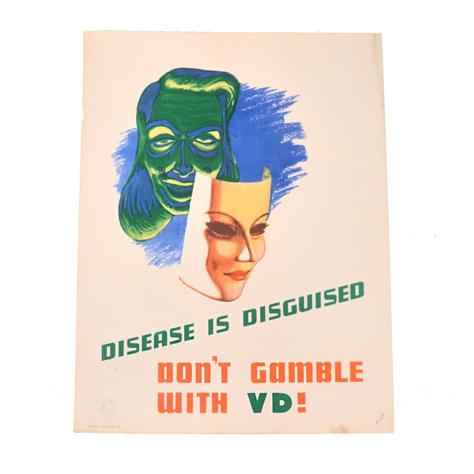 Buy Original U.S. WWII Venereal Disease Awareness Poster - Take Care VD - U.S. Civil Censorship Germany Stamp - 16 x 20¾” | Original Firearms Antique For Sale