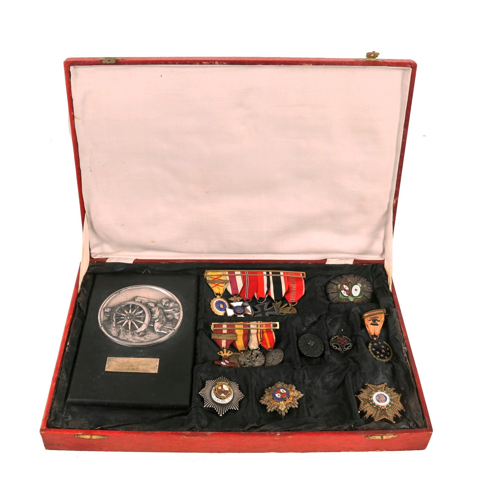 Buy Original German WWII Spanish Volunteer Blue Division Named Medal & Plaque Grouping - Enrique San Martin Ordas | Original Firearms Antique For Sale