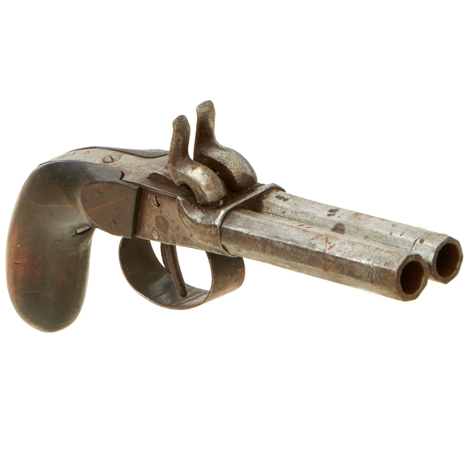Buy Original Victorian Era German Double Barreled Percussion Pistol Serial 14 - Circa 1860 | Original Firearms Antique For Sale
